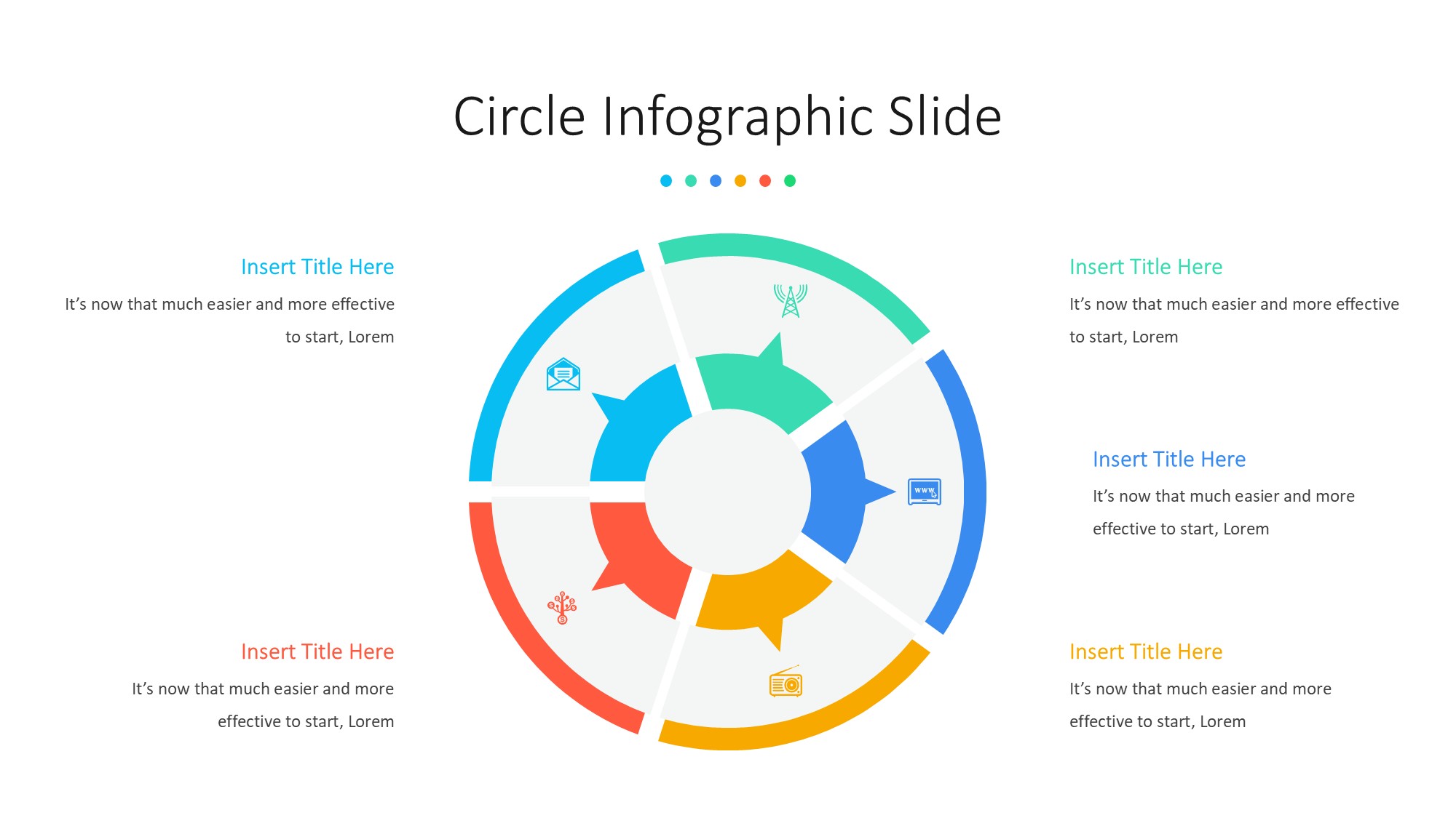 圆形循环图形信息图示PPT模板