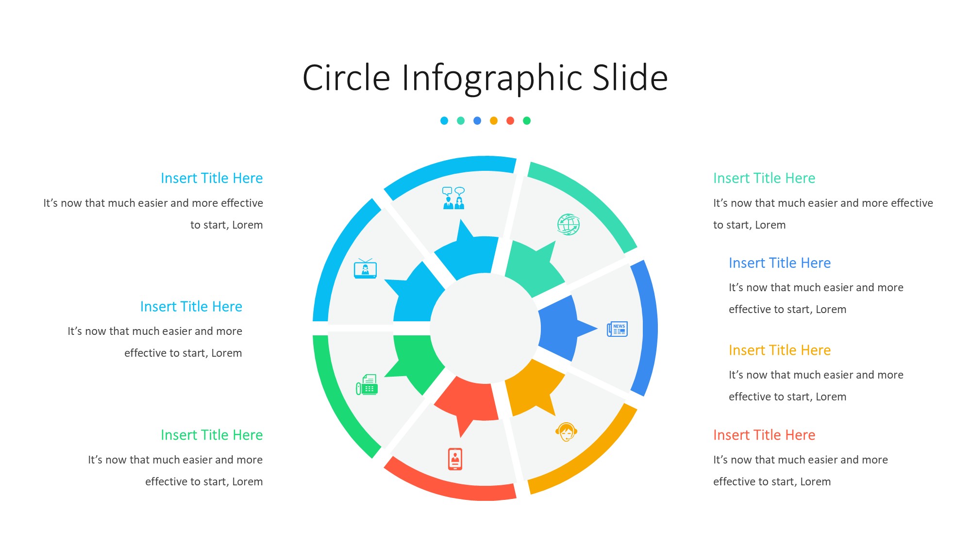 圆形循环图形信息图示PPT模板