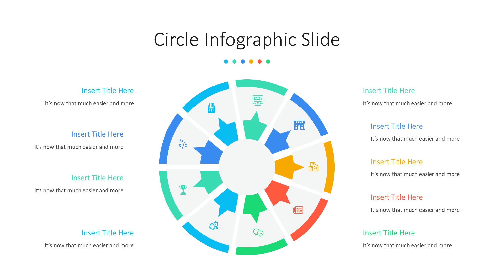 圆形循环图形信息图示PPT模板