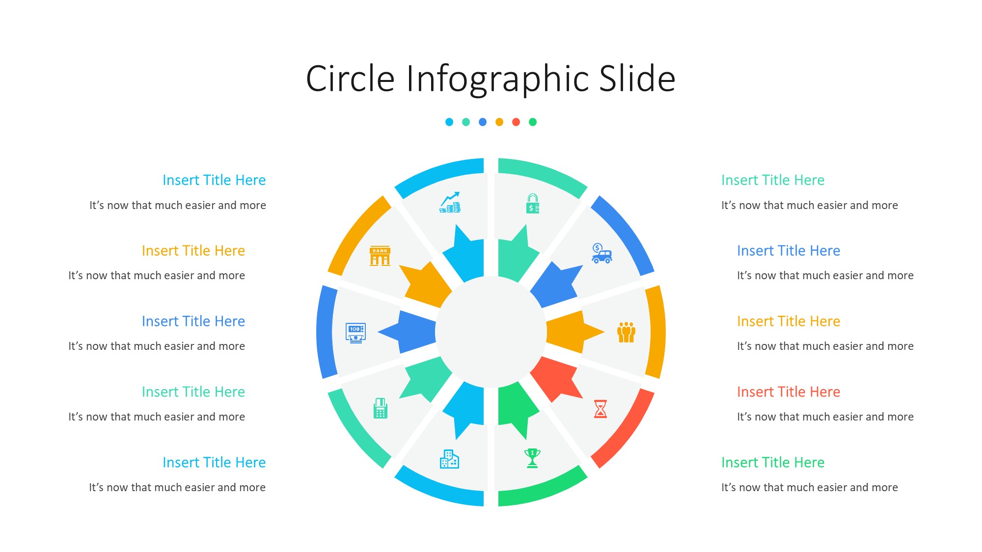 圆形循环图形信息图示PPT模板