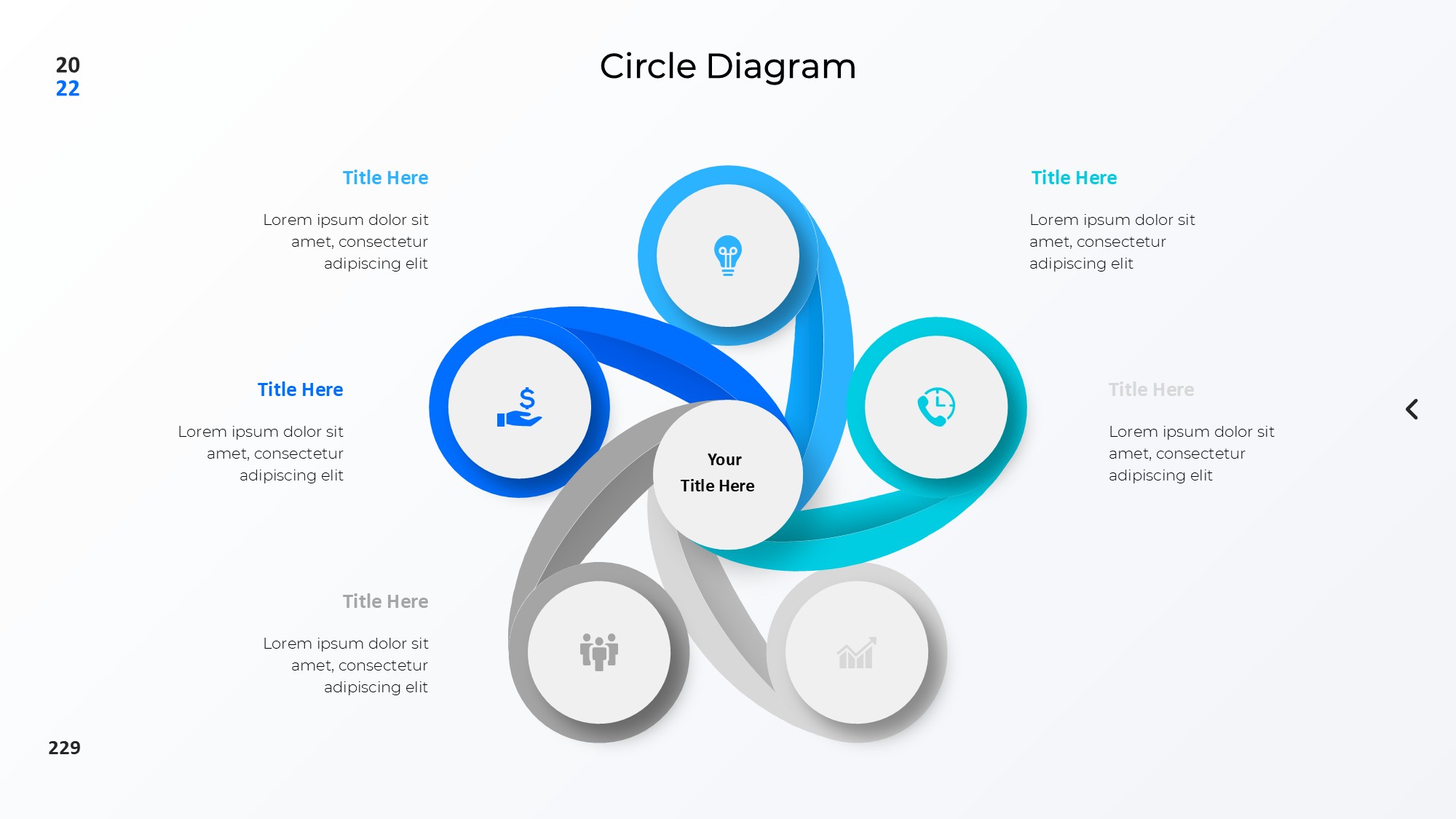 圆形循环图形信息图示PPT模板