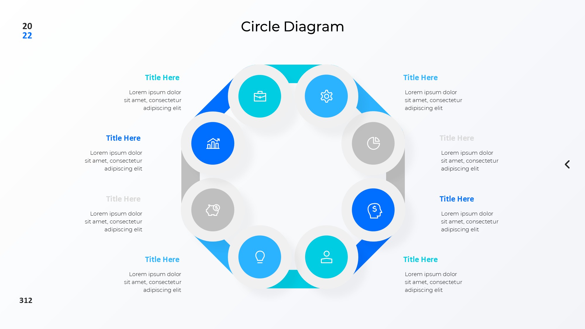 圆形循环图形信息图示PPT模板