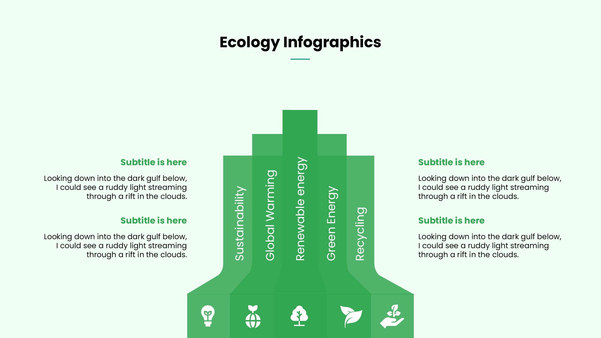 绿色环保图形信息图示PPT模板