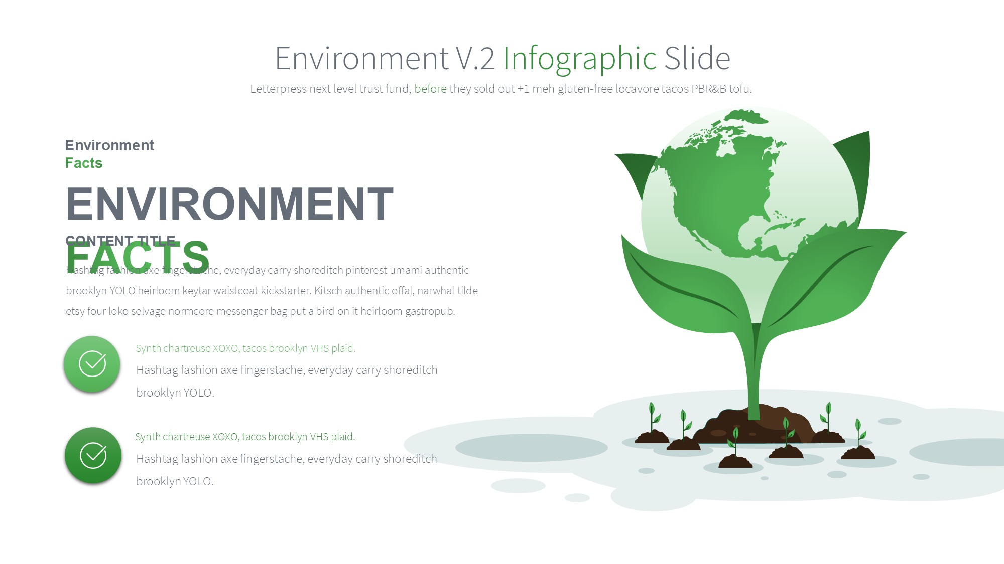 绿色环保图形信息图示PPT模板