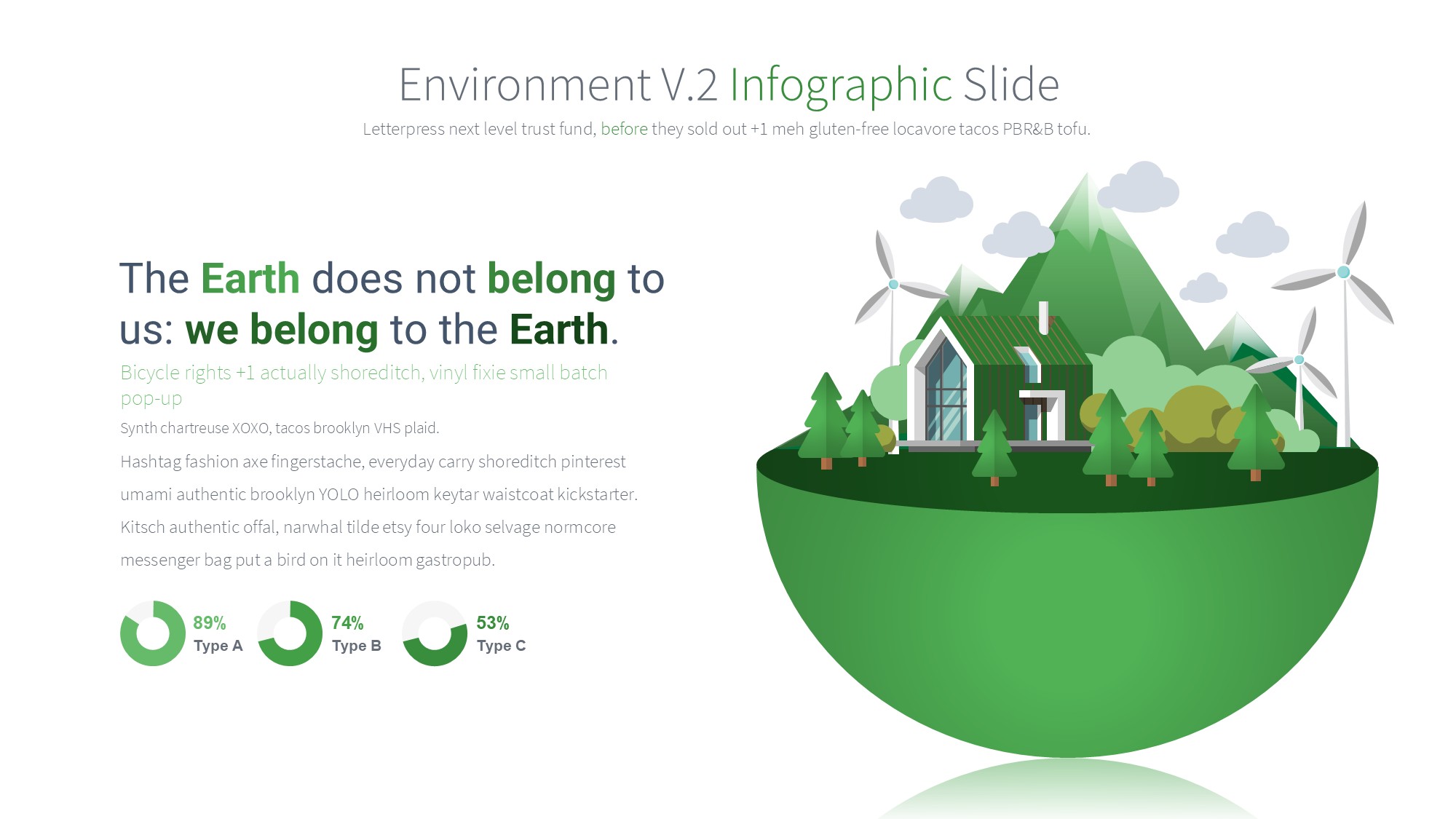 绿色环保图形信息图示PPT模板