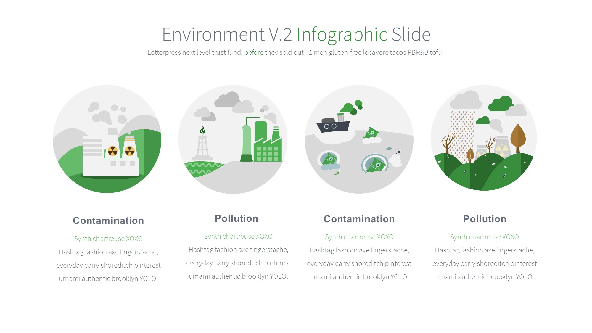 绿色环保图形信息图示PPT模板