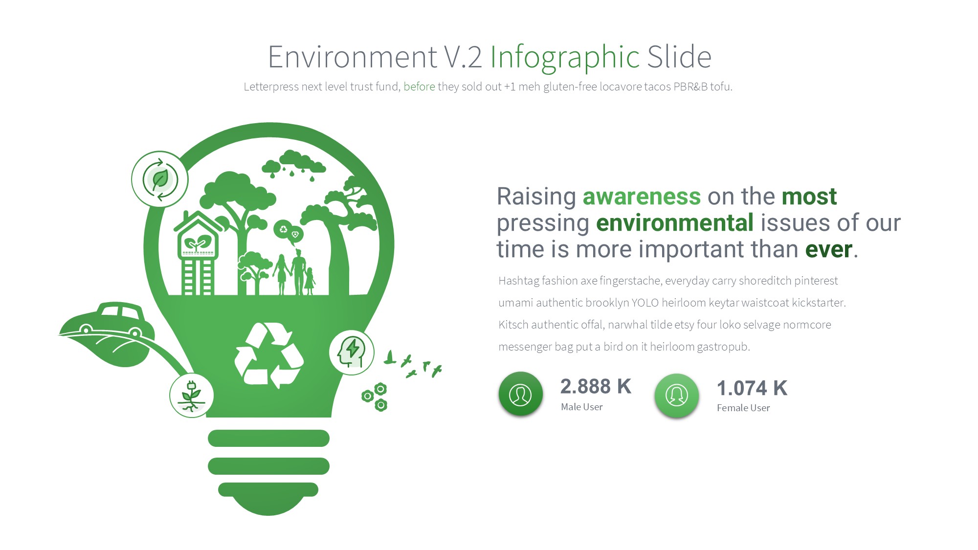 绿色环保图形信息图示PPT模板