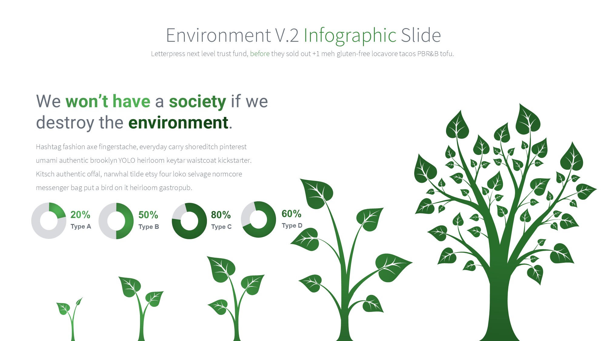 绿色环保图形信息图示PPT模板