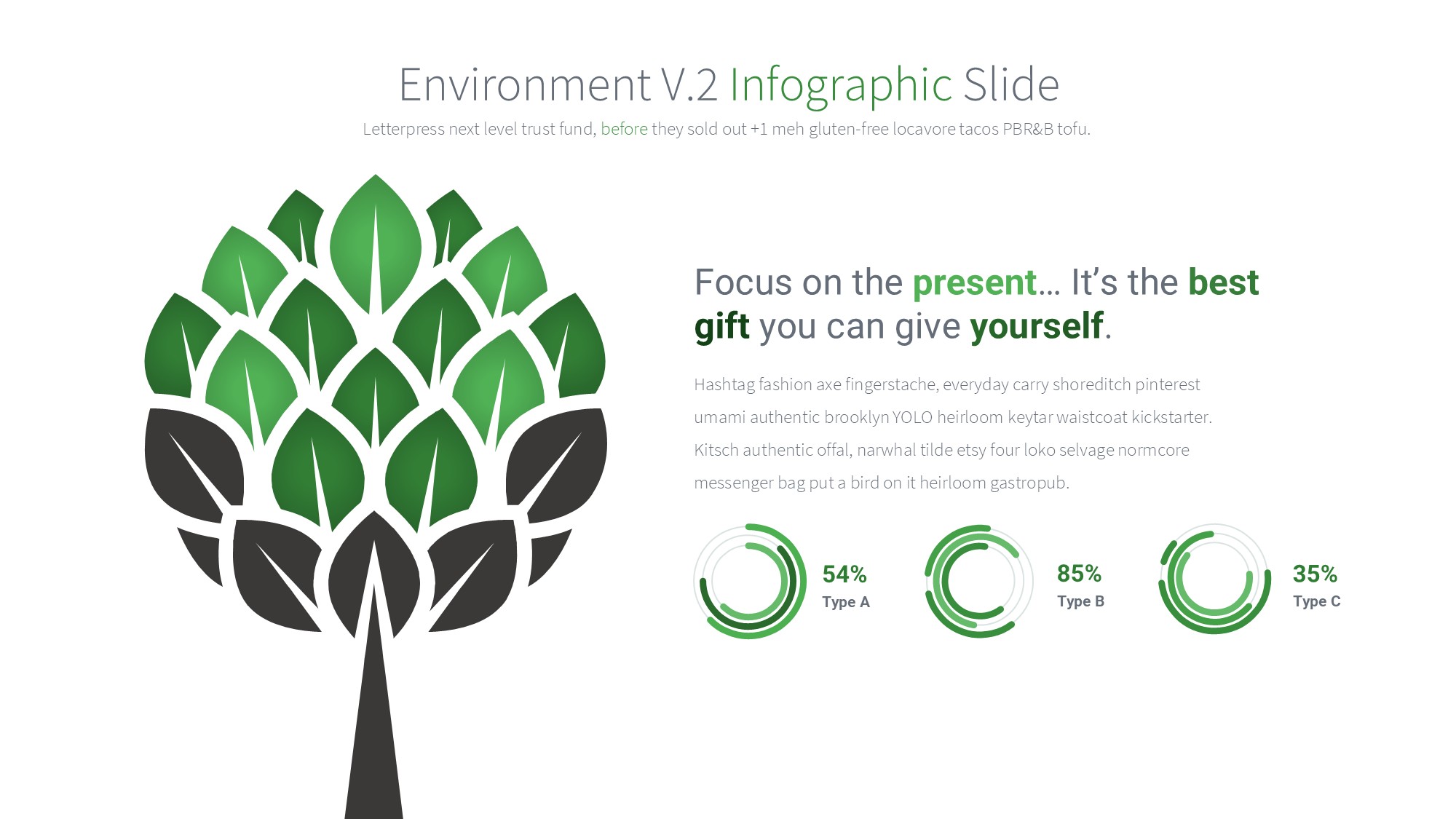 绿色环保图形信息图示PPT模板