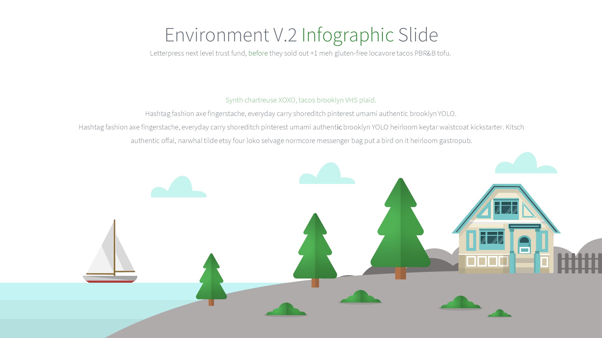 绿色环保图形信息图示PPT模板