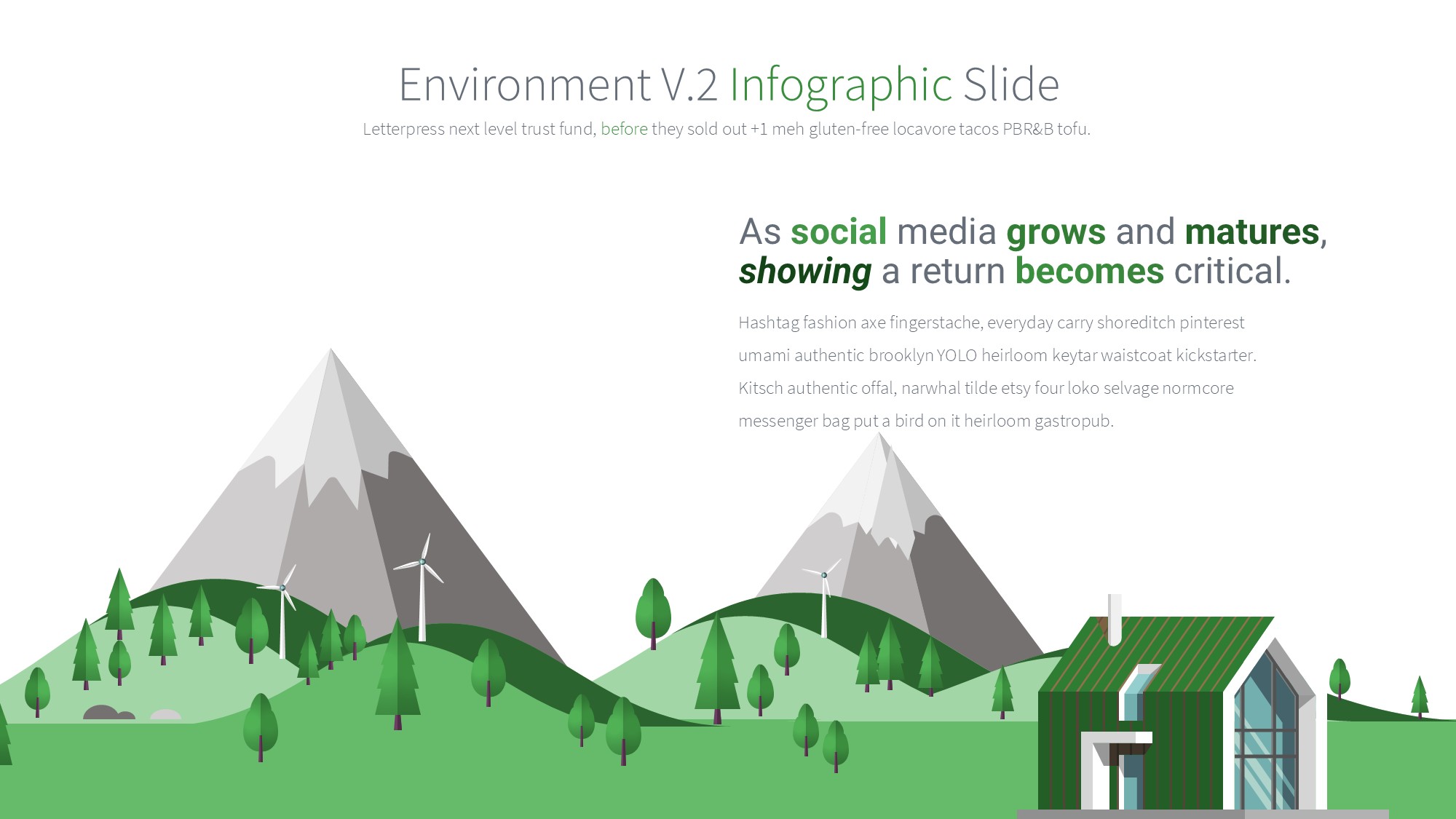 绿色环保图形信息图示PPT模板