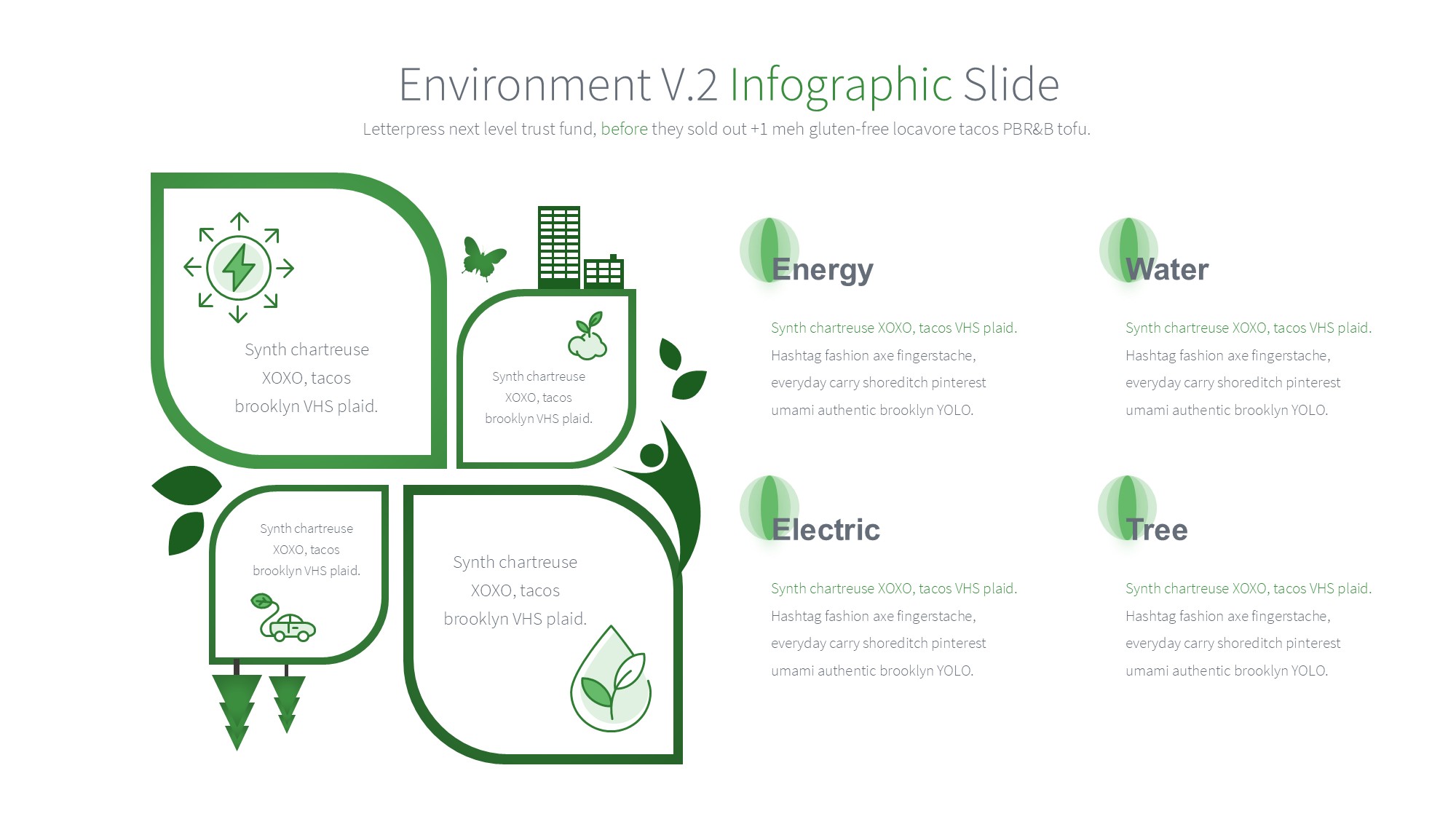 绿色环保图形信息图示PPT模板