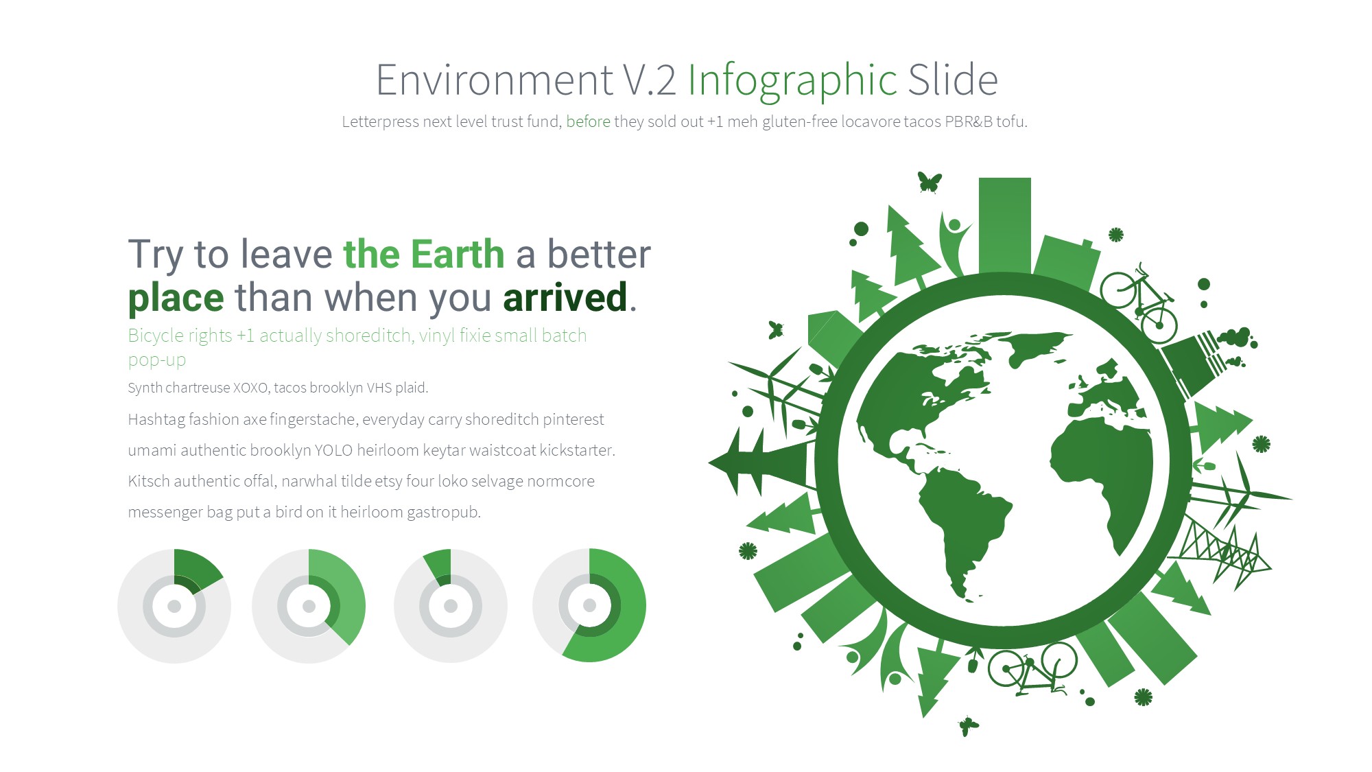 绿色环保图形信息图示PPT模板