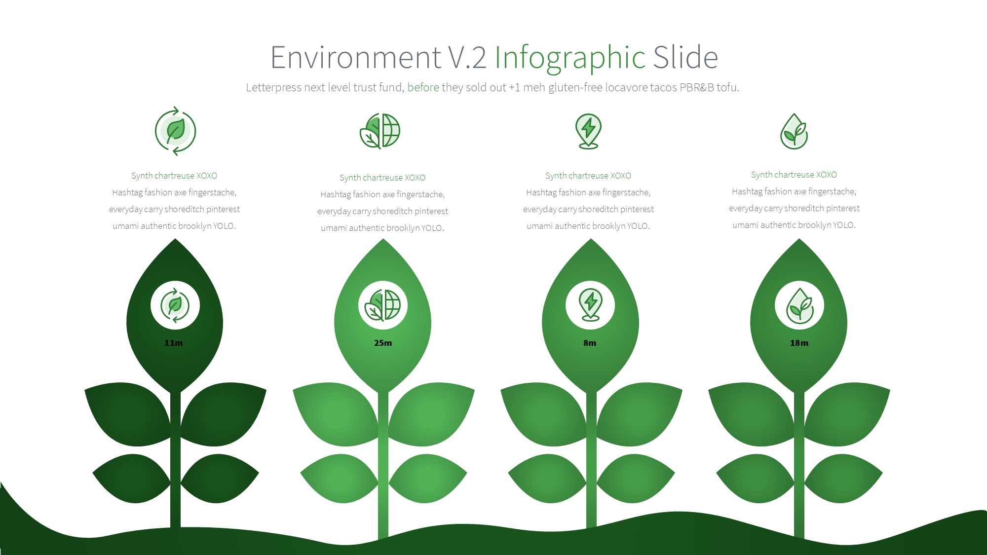 绿色环保图形信息图示PPT模板