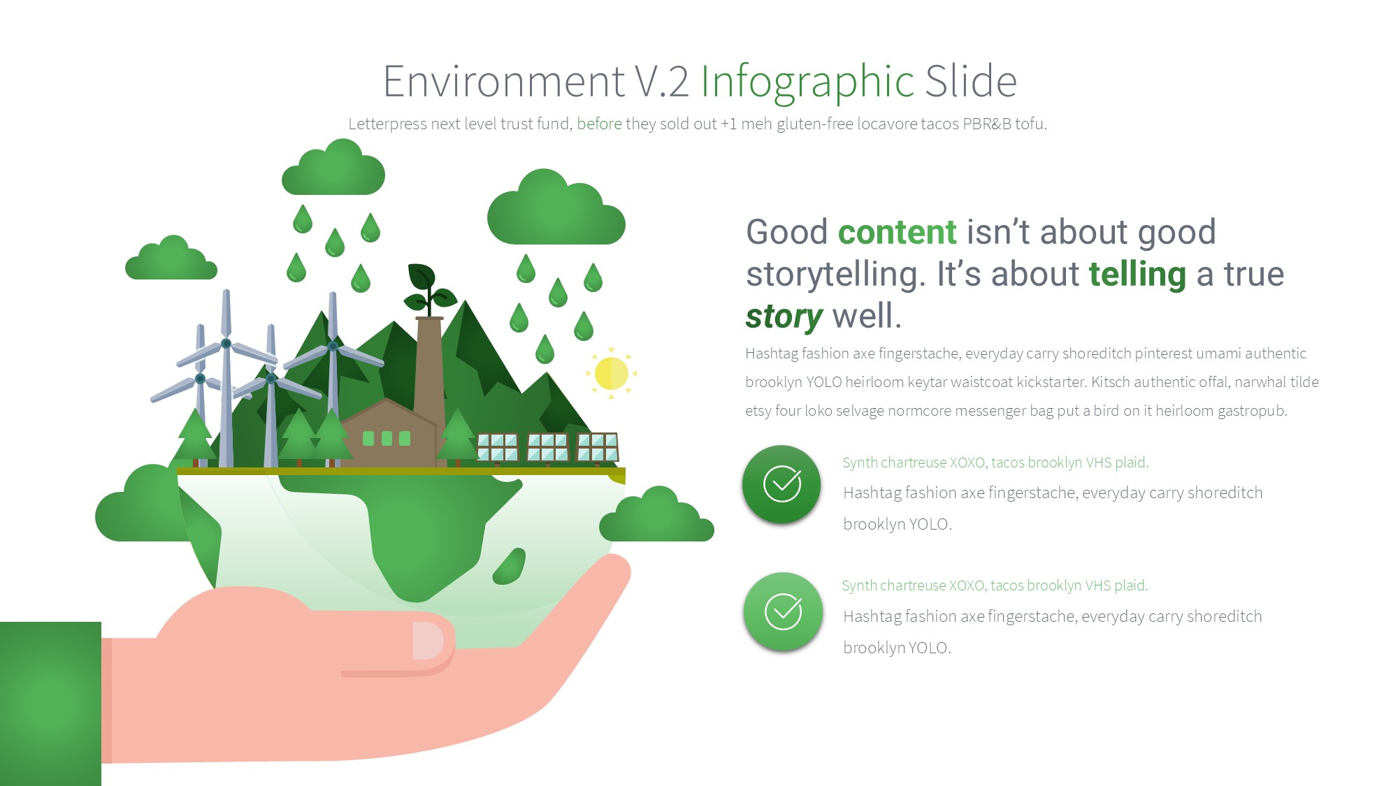 绿色环保图形信息图示PPT模板
