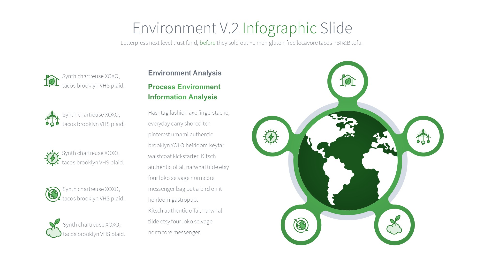 绿色环保图形信息图示PPT模板