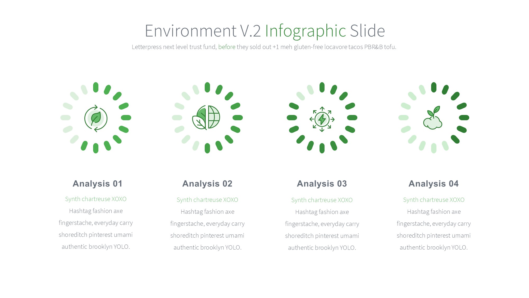绿色环保图形信息图示PPT模板