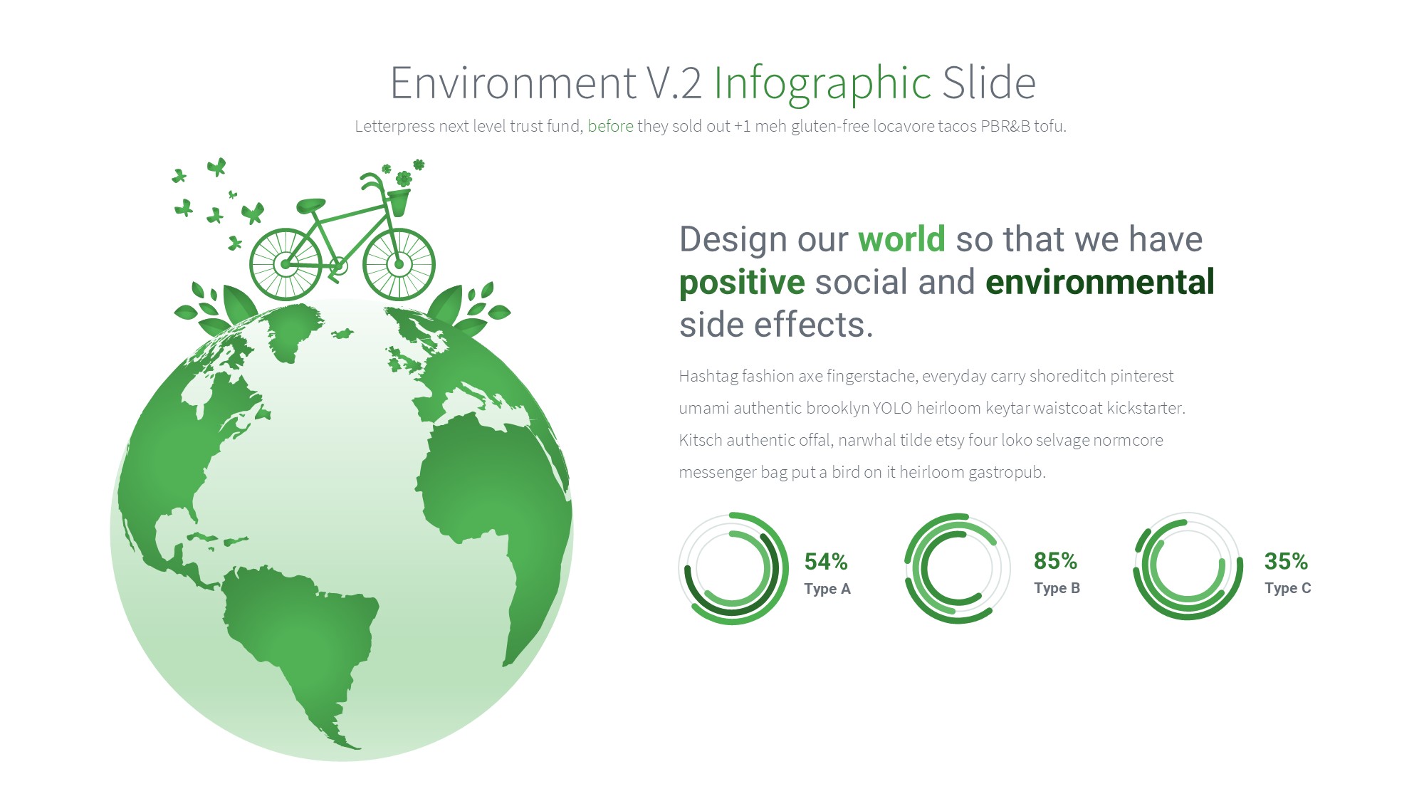 绿色环保图形信息图示PPT模板