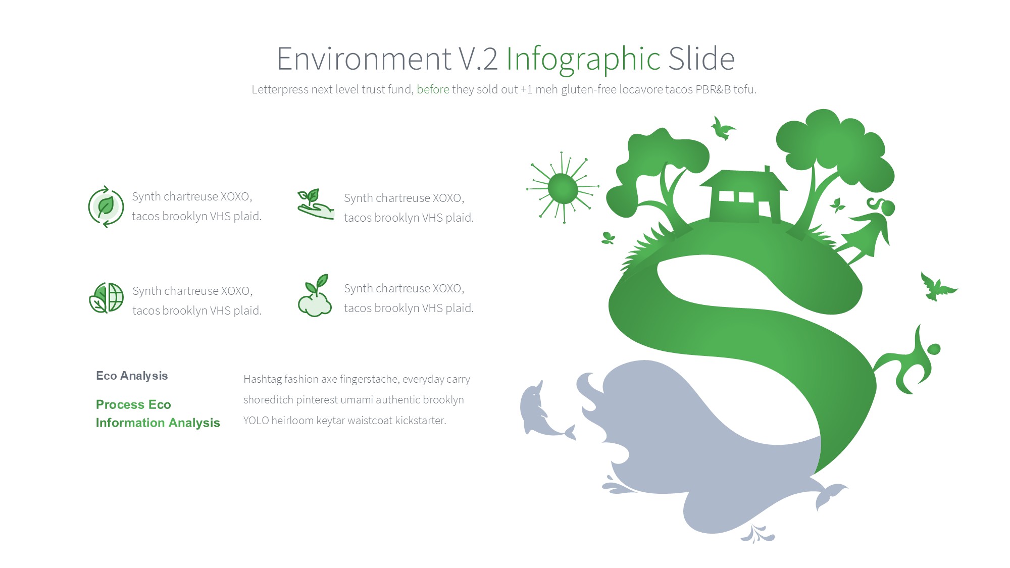 绿色环保图形信息图示PPT模板