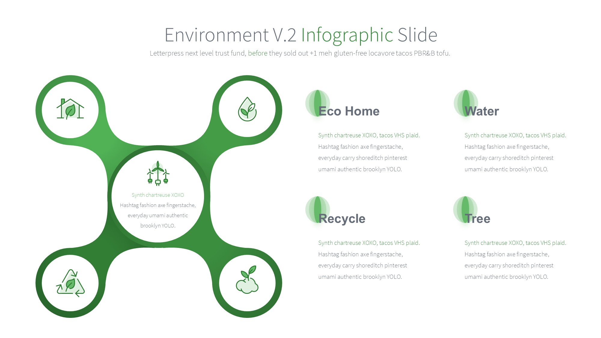 绿色环保图形信息图示PPT模板