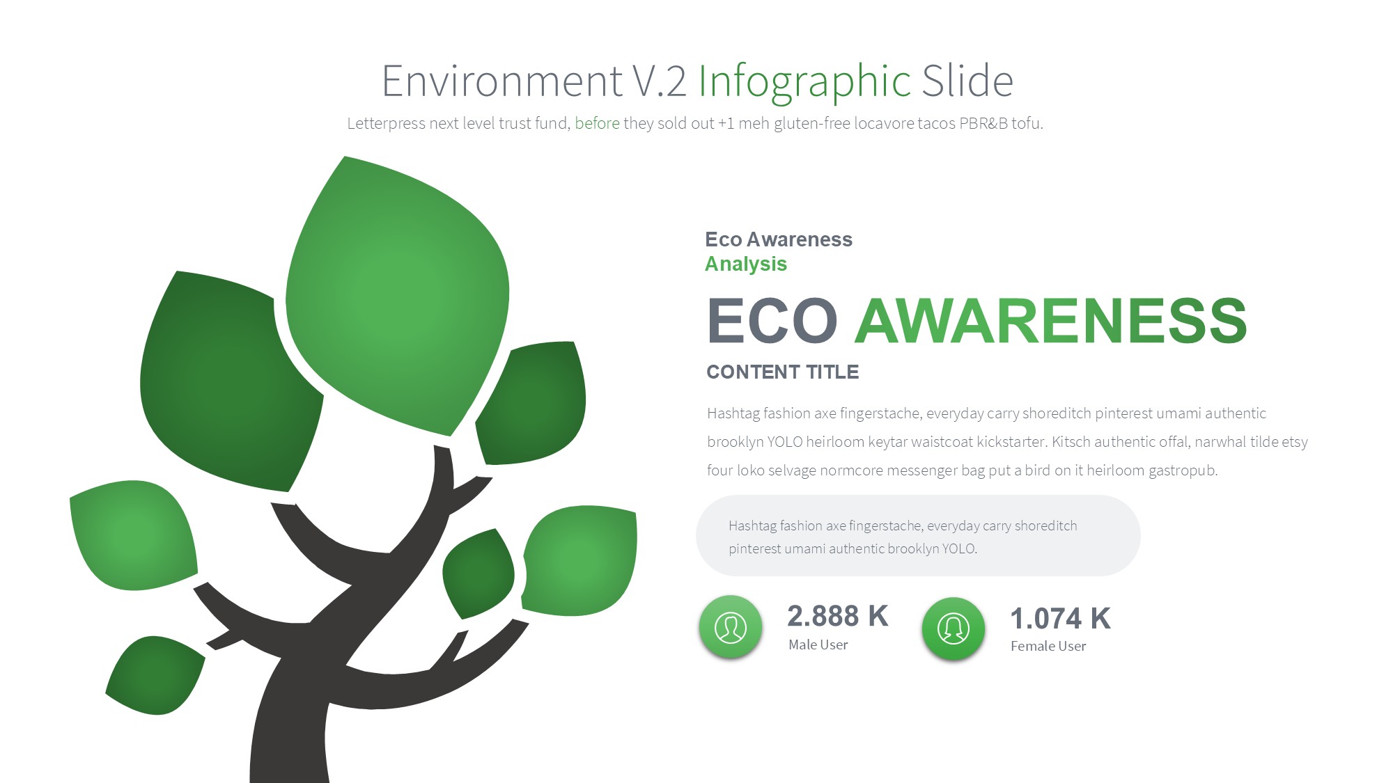 绿色环保图形信息图示PPT模板