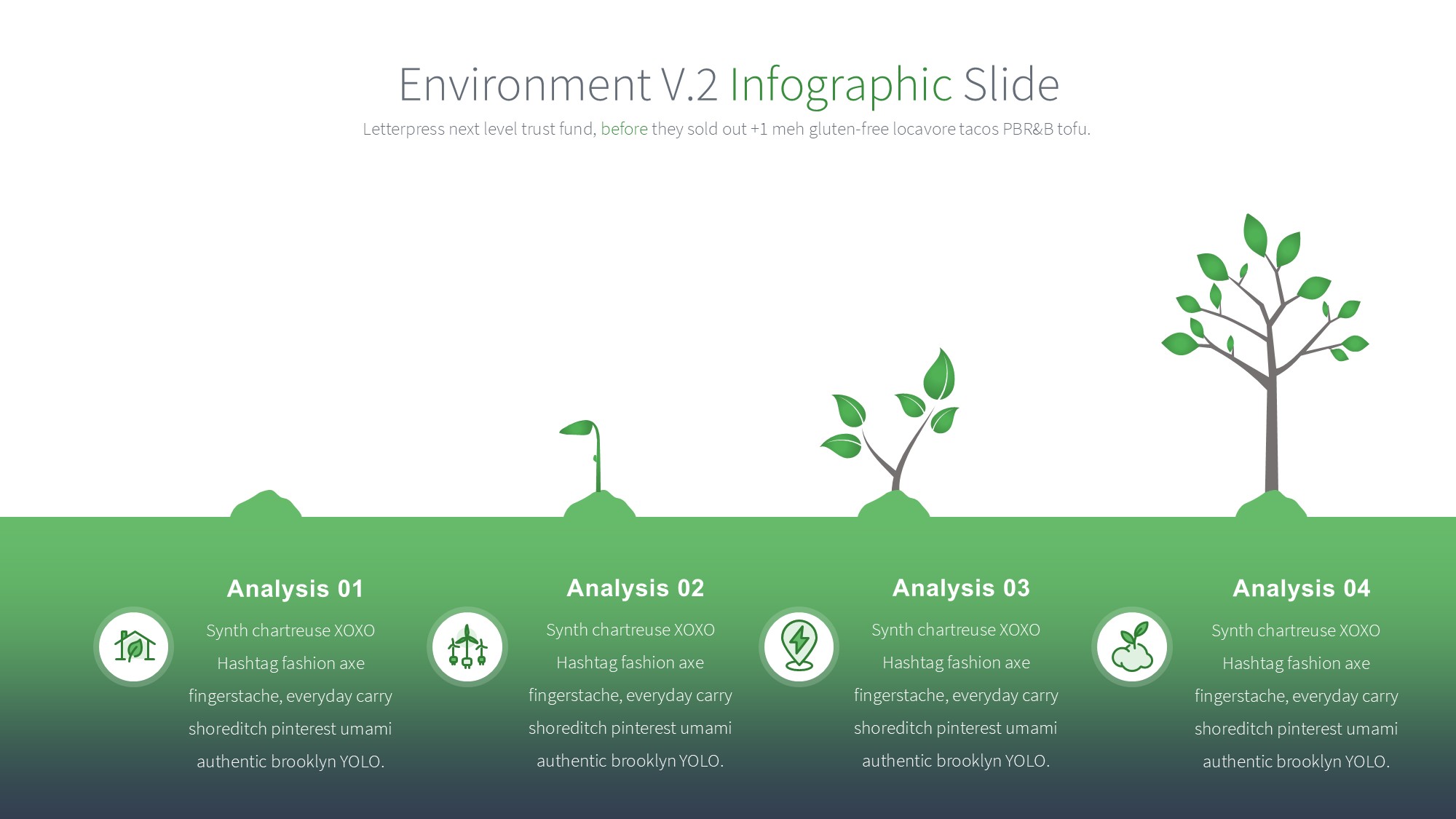 绿色环保图形信息图示PPT模板