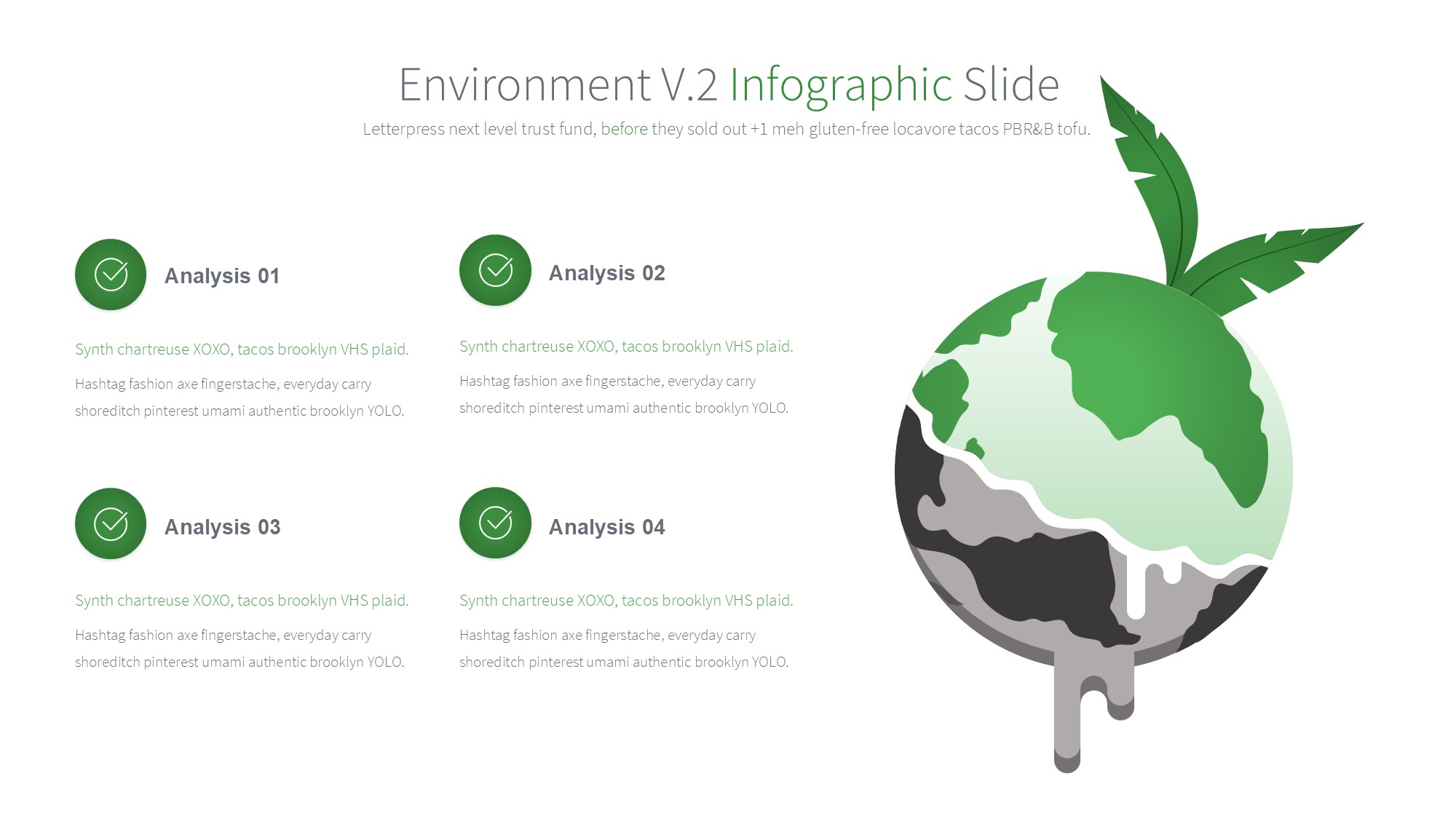 绿色环保图形信息图示PPT模板