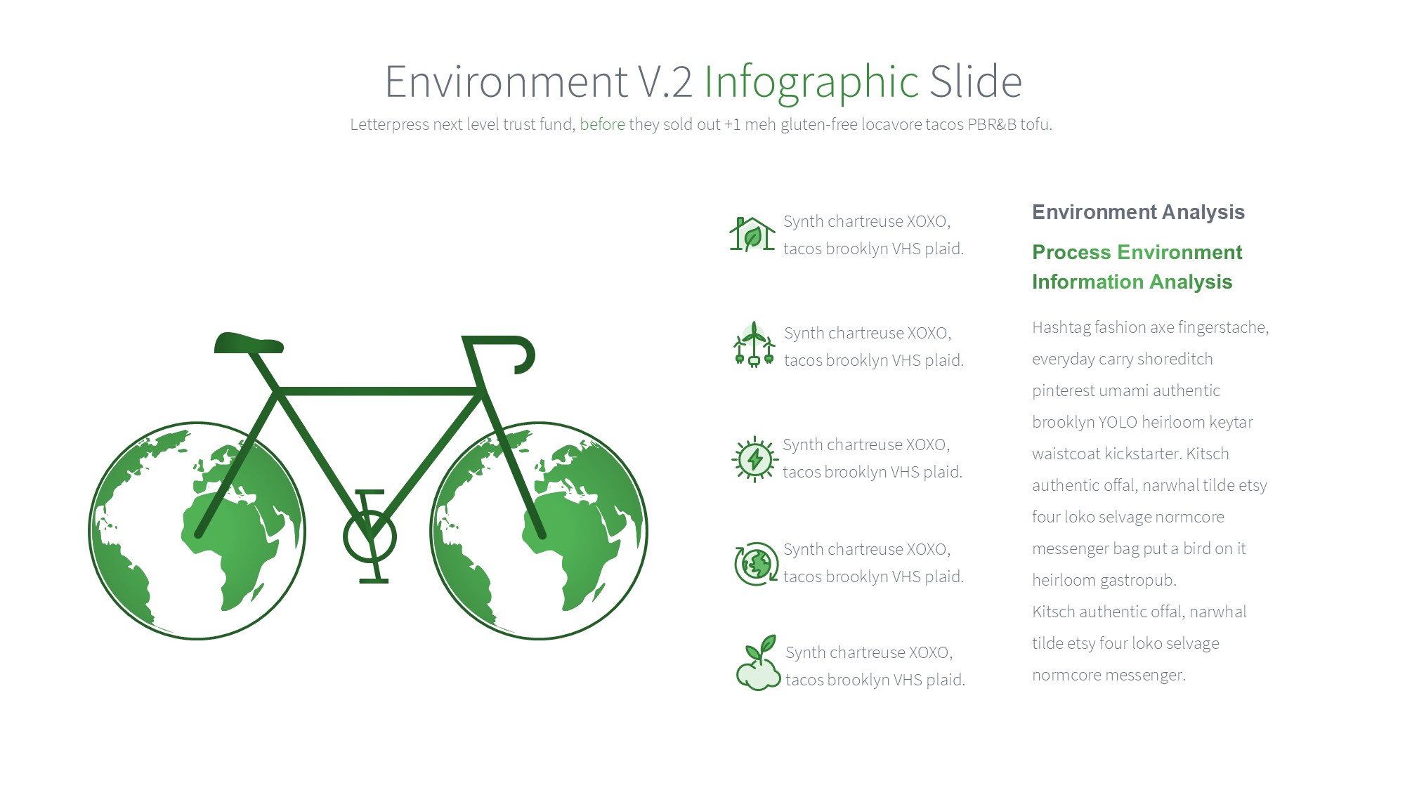 绿色环保图形信息图示PPT模板