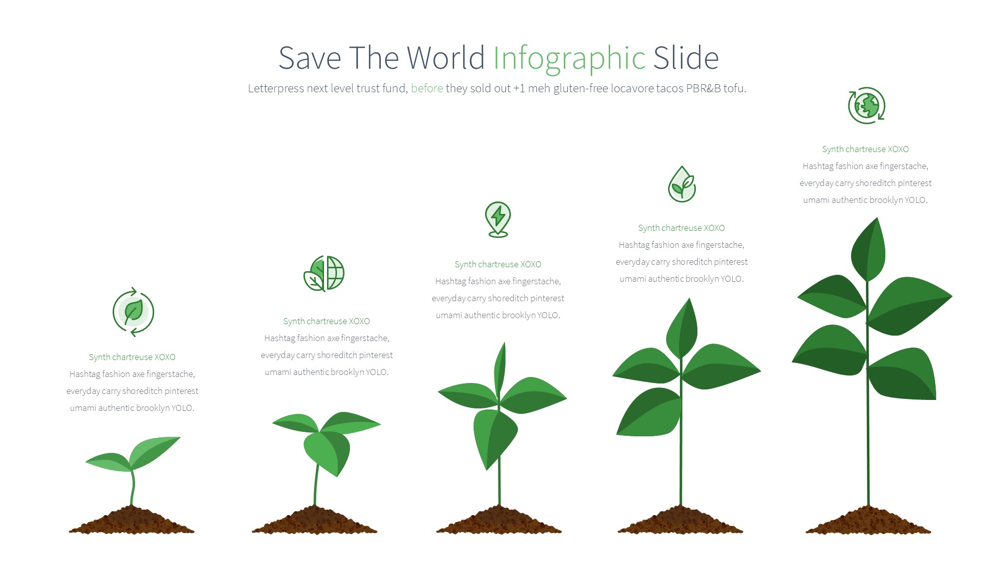 绿色环保图形信息图示PPT模板