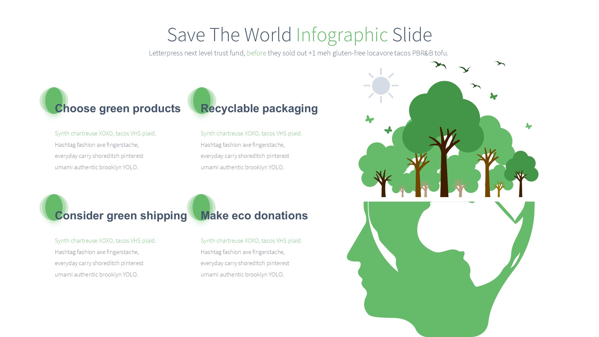 绿色环保图形信息图示PPT模板