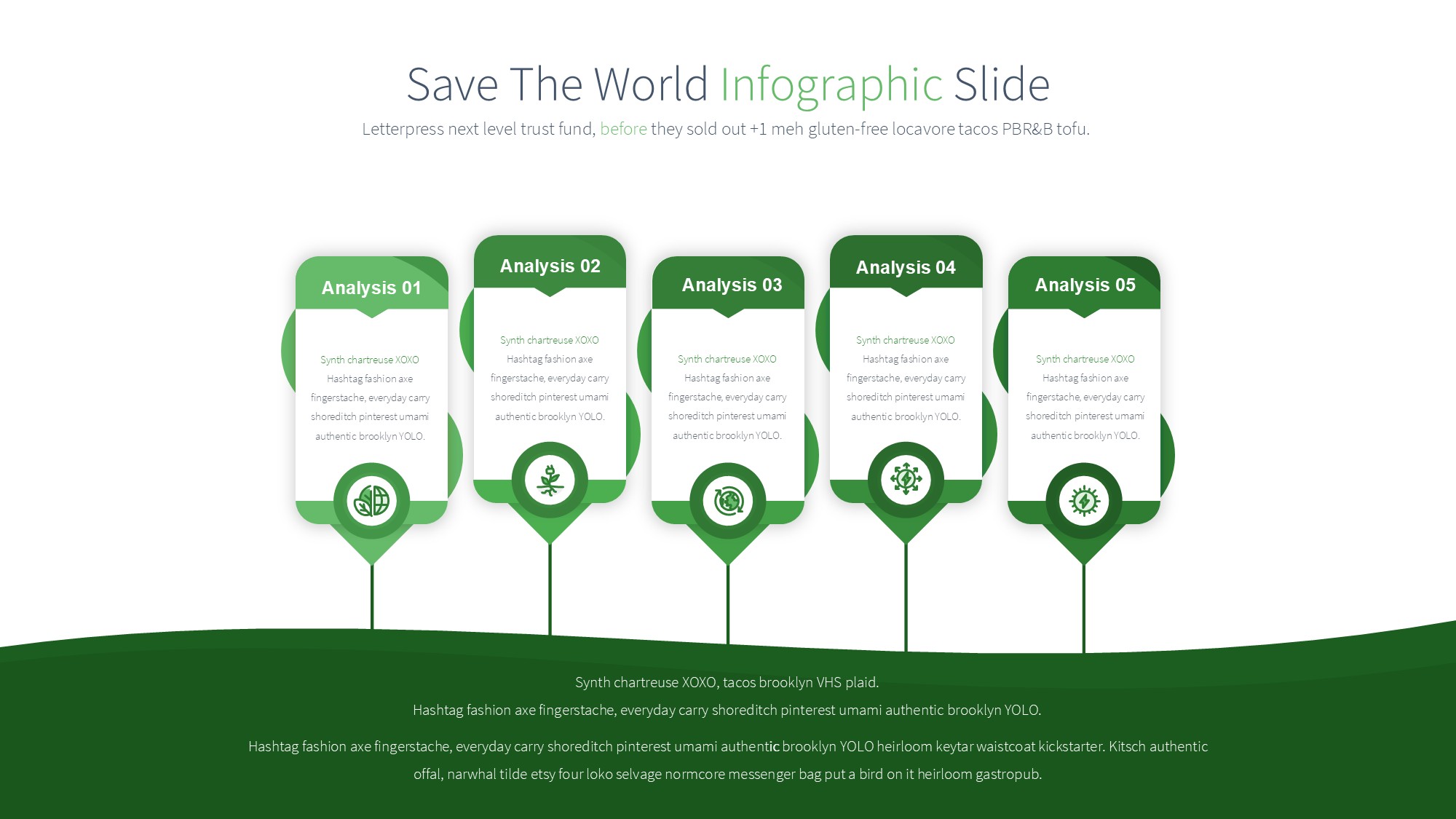 绿色环保图形信息图示PPT模板