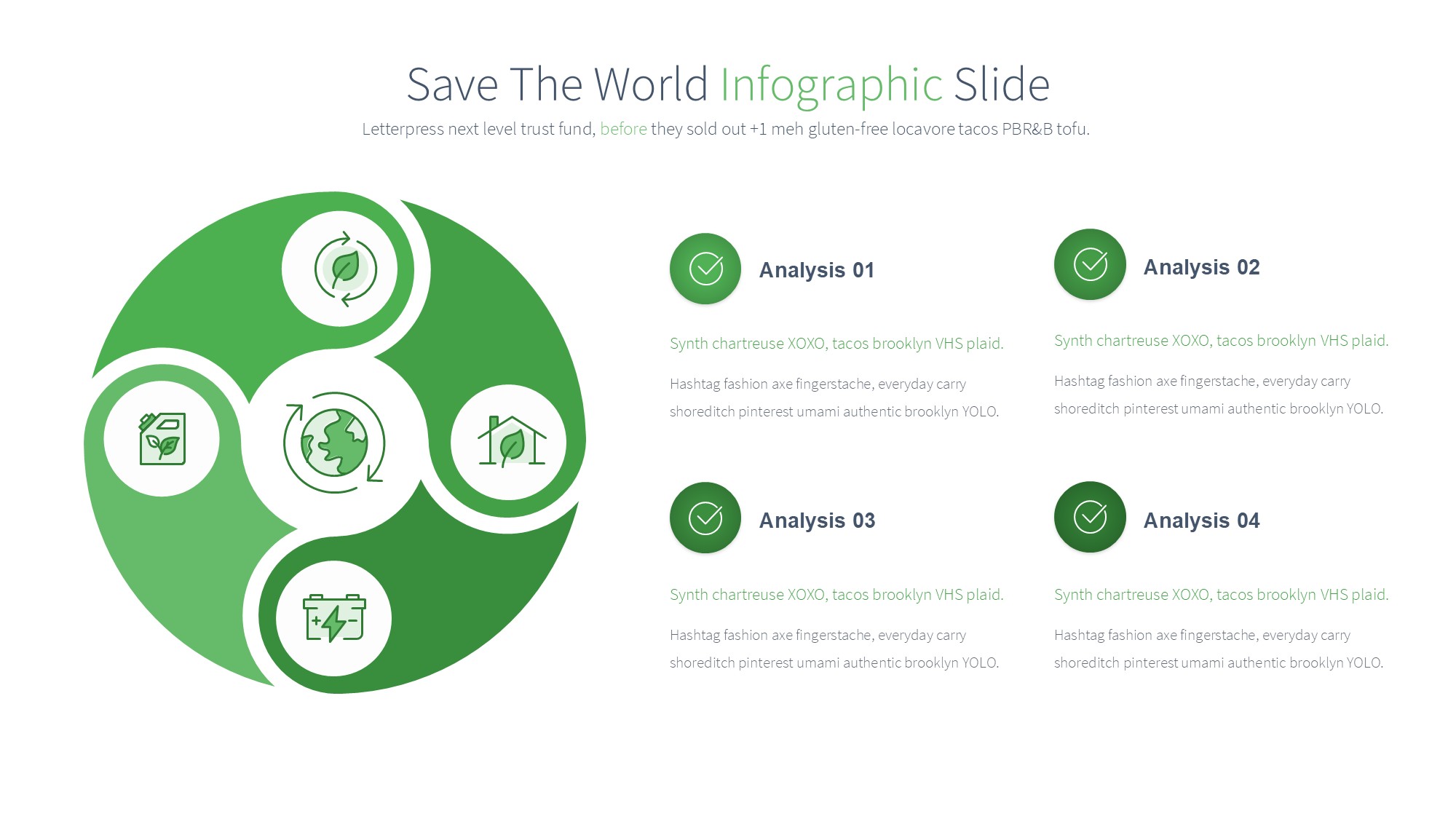 绿色环保图形信息图示PPT模板