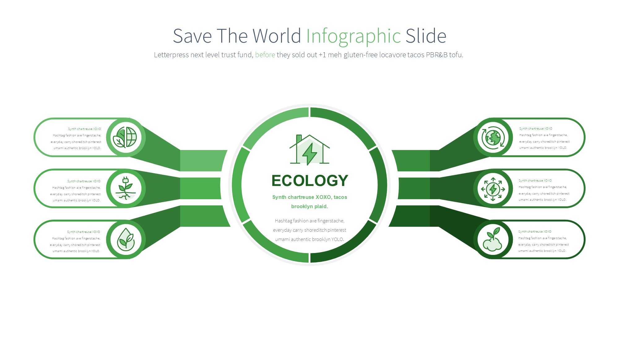 绿色环保图形信息图示PPT模板