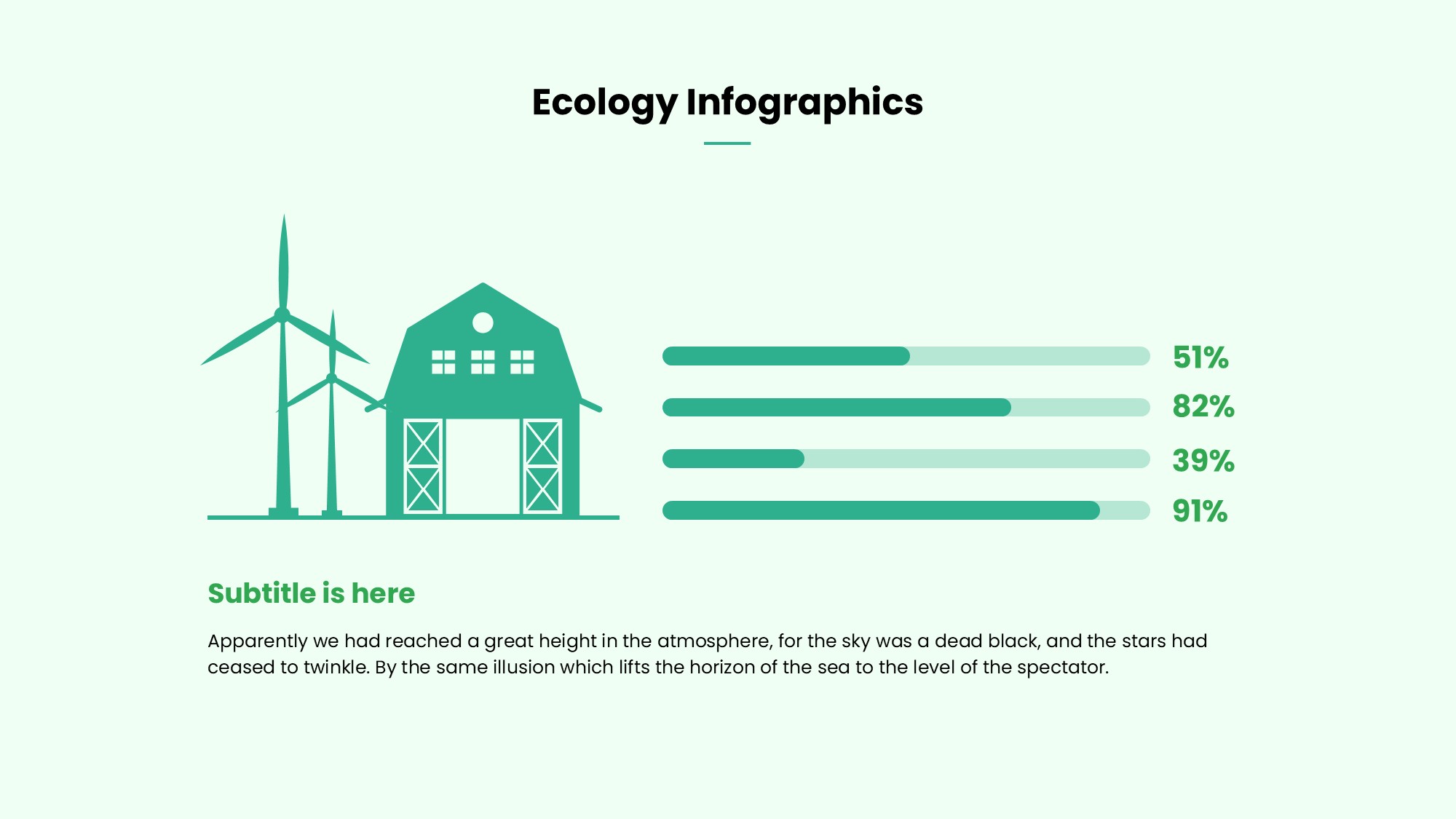绿色环保图形信息图示PPT模板
