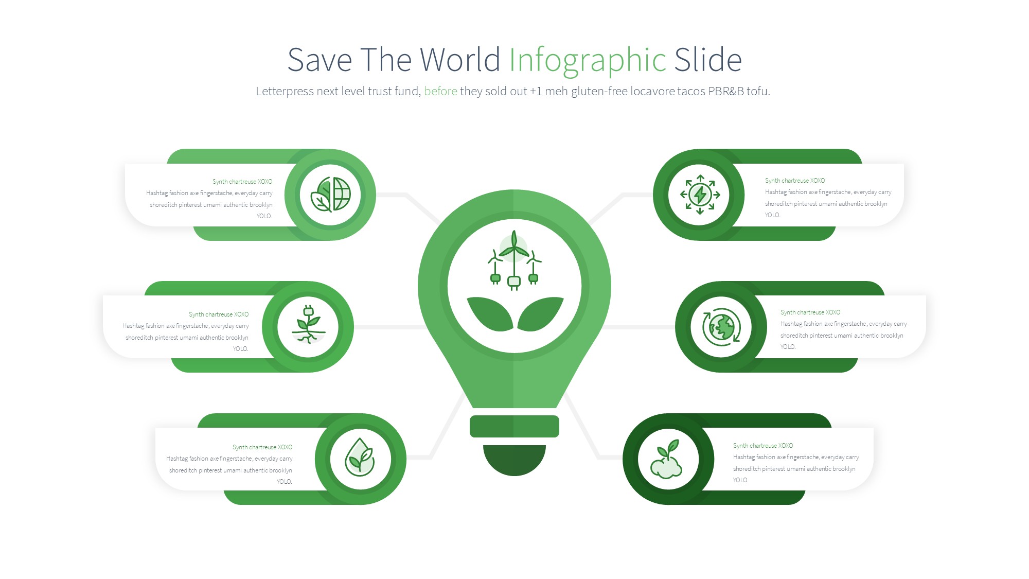 绿色环保图形信息图示PPT模板