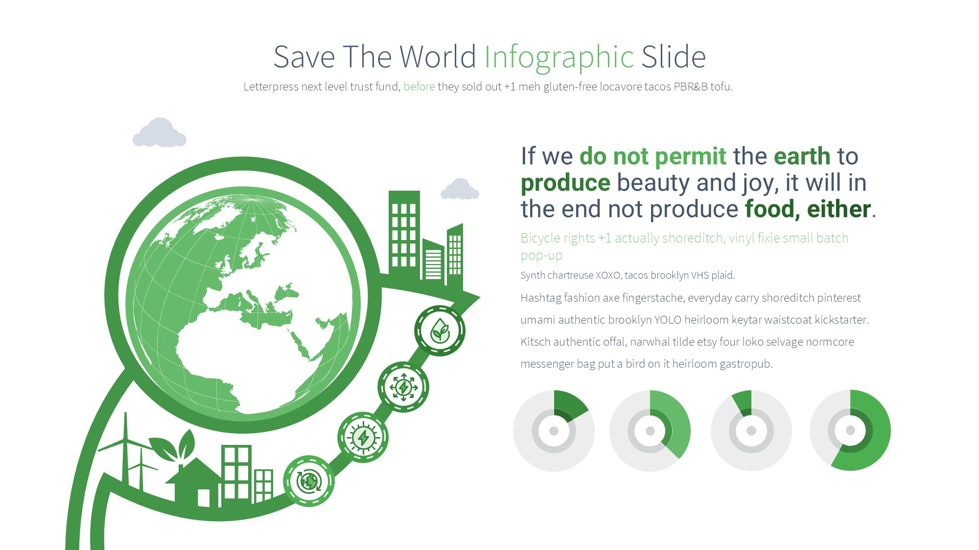 绿色环保图形信息图示PPT模板