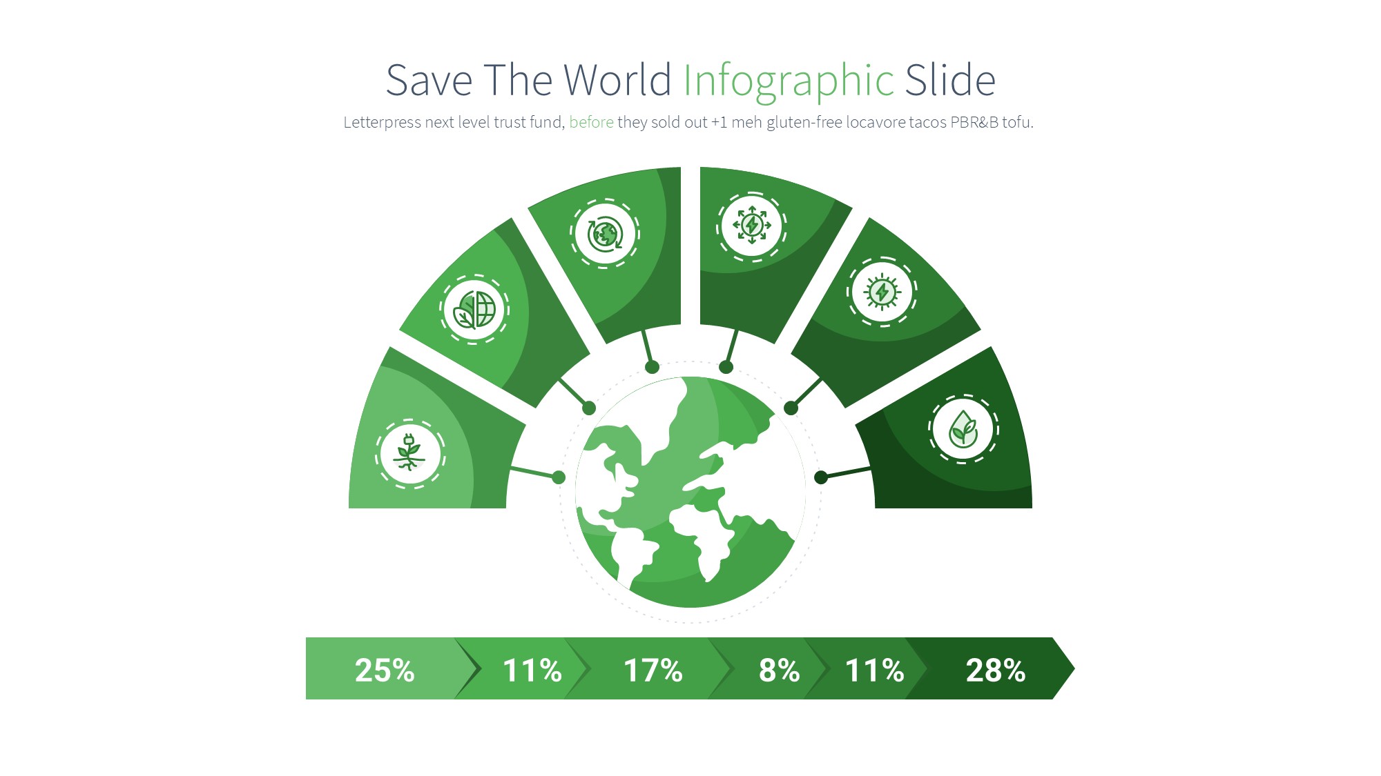 绿色环保图形信息图示PPT模板