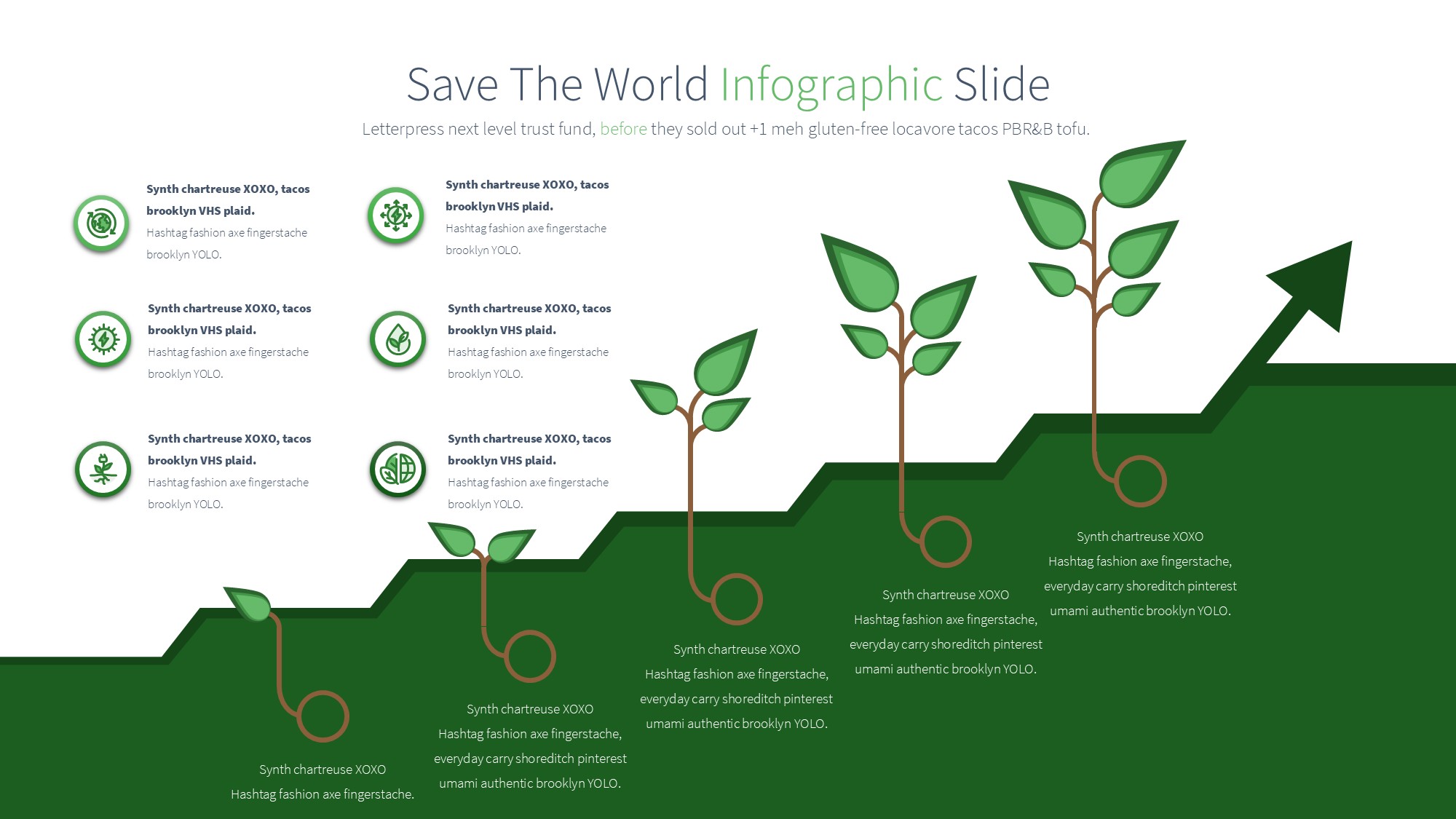 绿色环保图形信息图示PPT模板