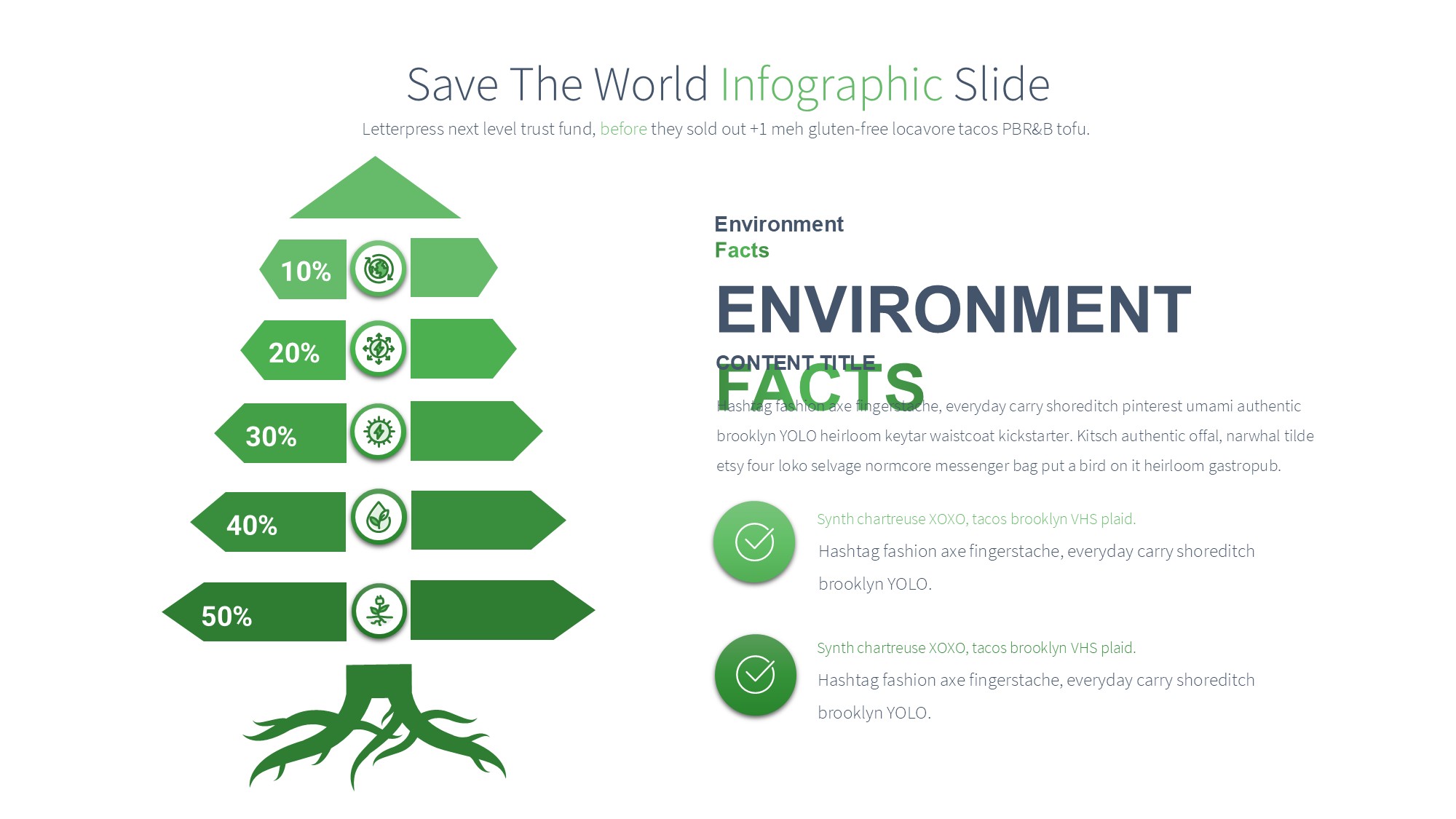 绿色环保图形信息图示PPT模板