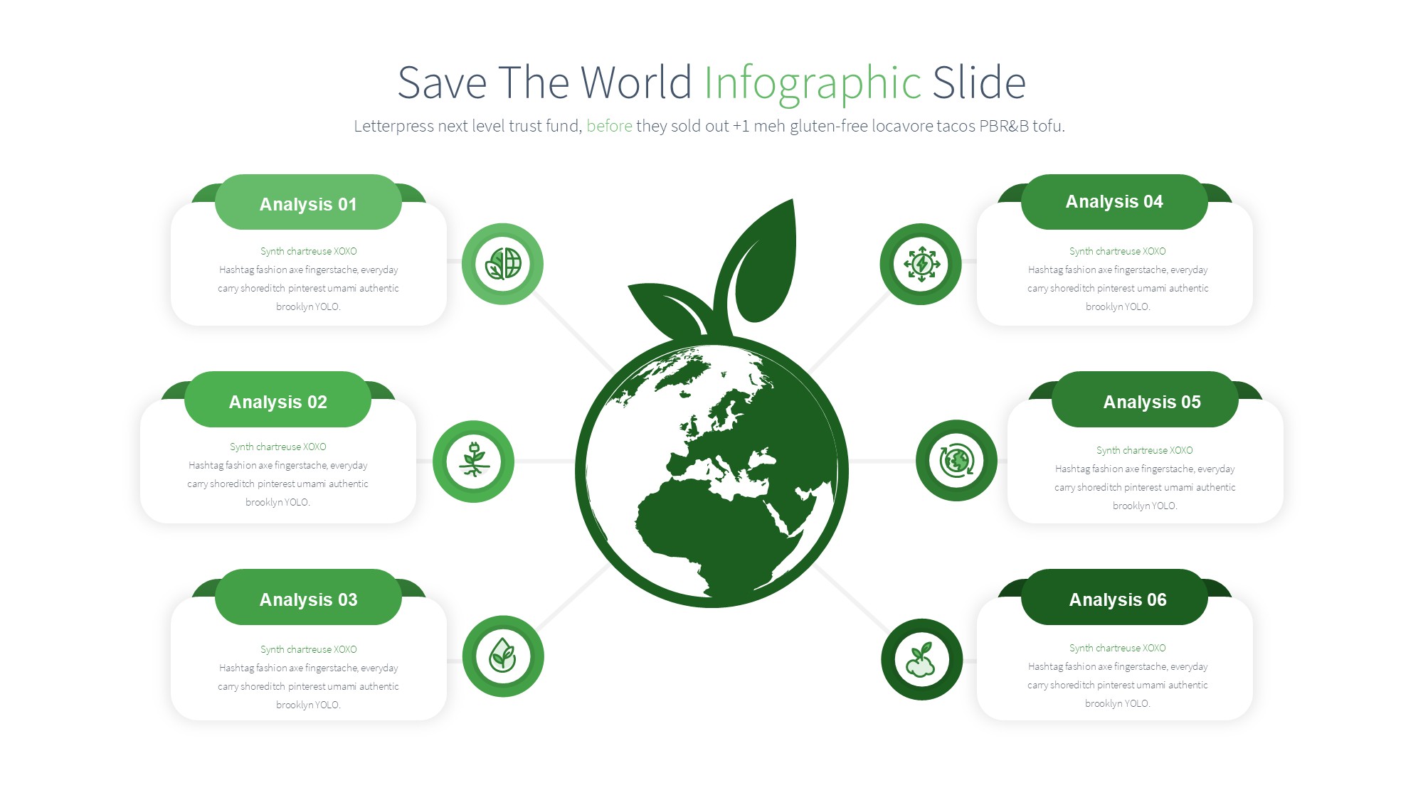 绿色环保图形信息图示PPT模板