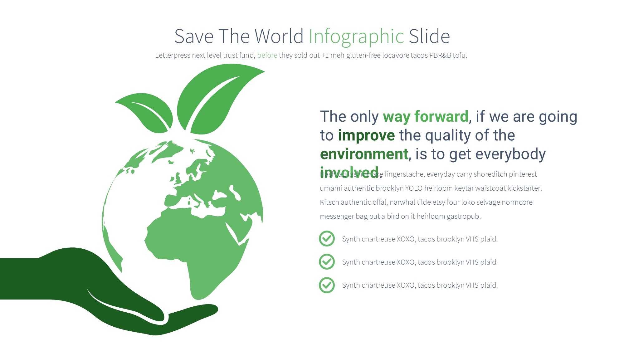 绿色环保图形信息图示PPT模板
