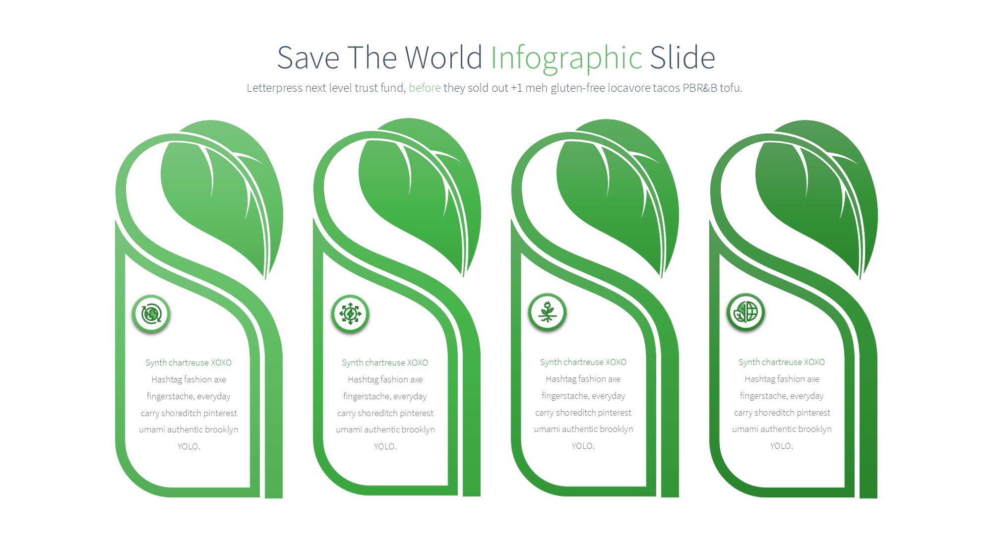 绿色环保图形信息图示PPT模板