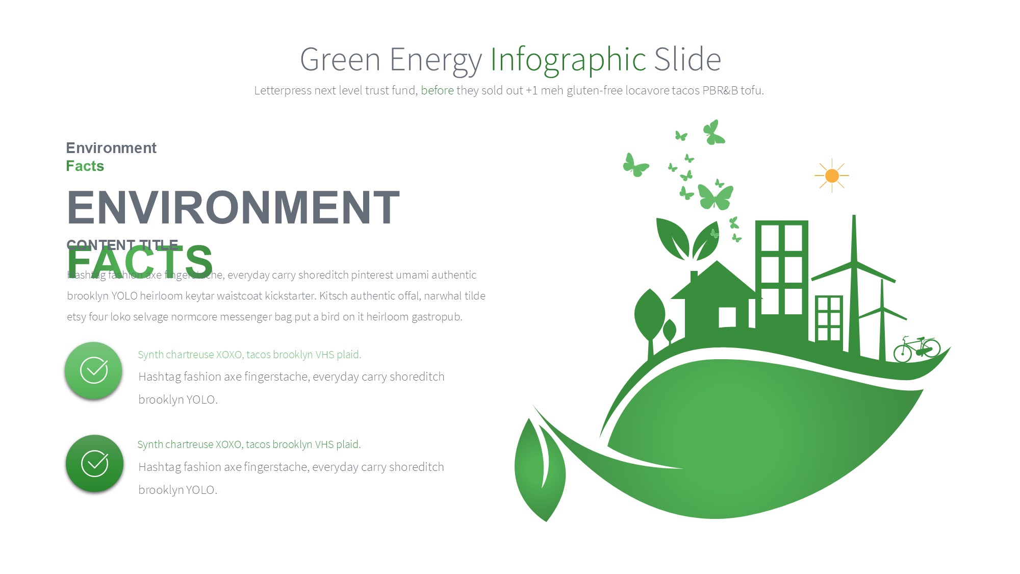 绿色环保图形信息图示PPT模板