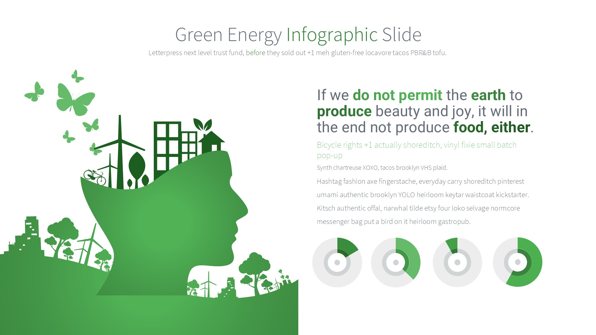 绿色环保图形信息图示PPT模板