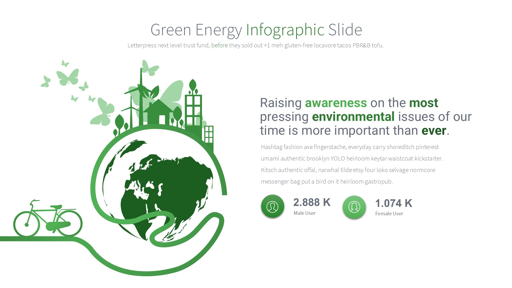绿色环保图形信息图示PPT模板