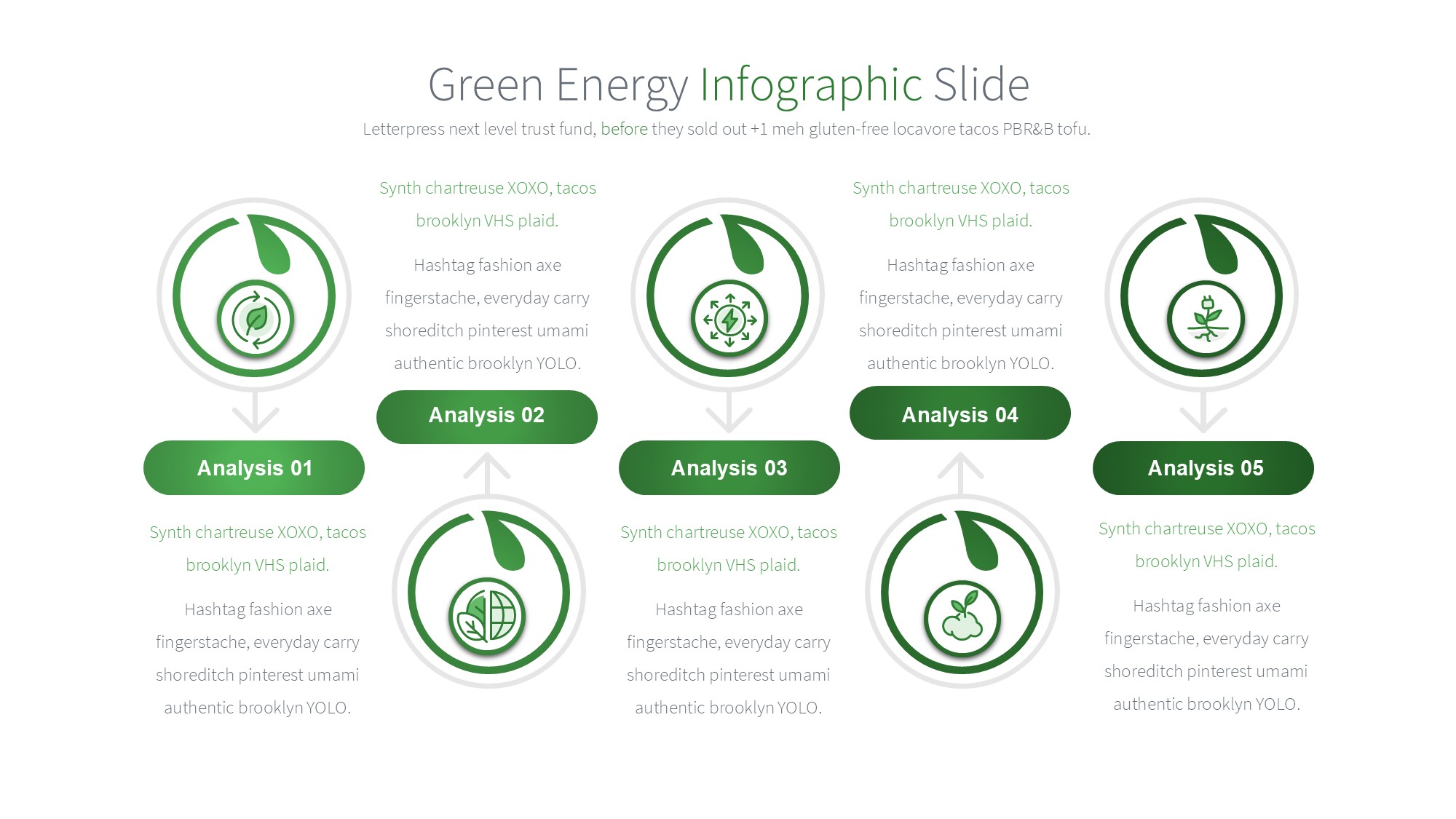 绿色环保图形信息图示PPT模板