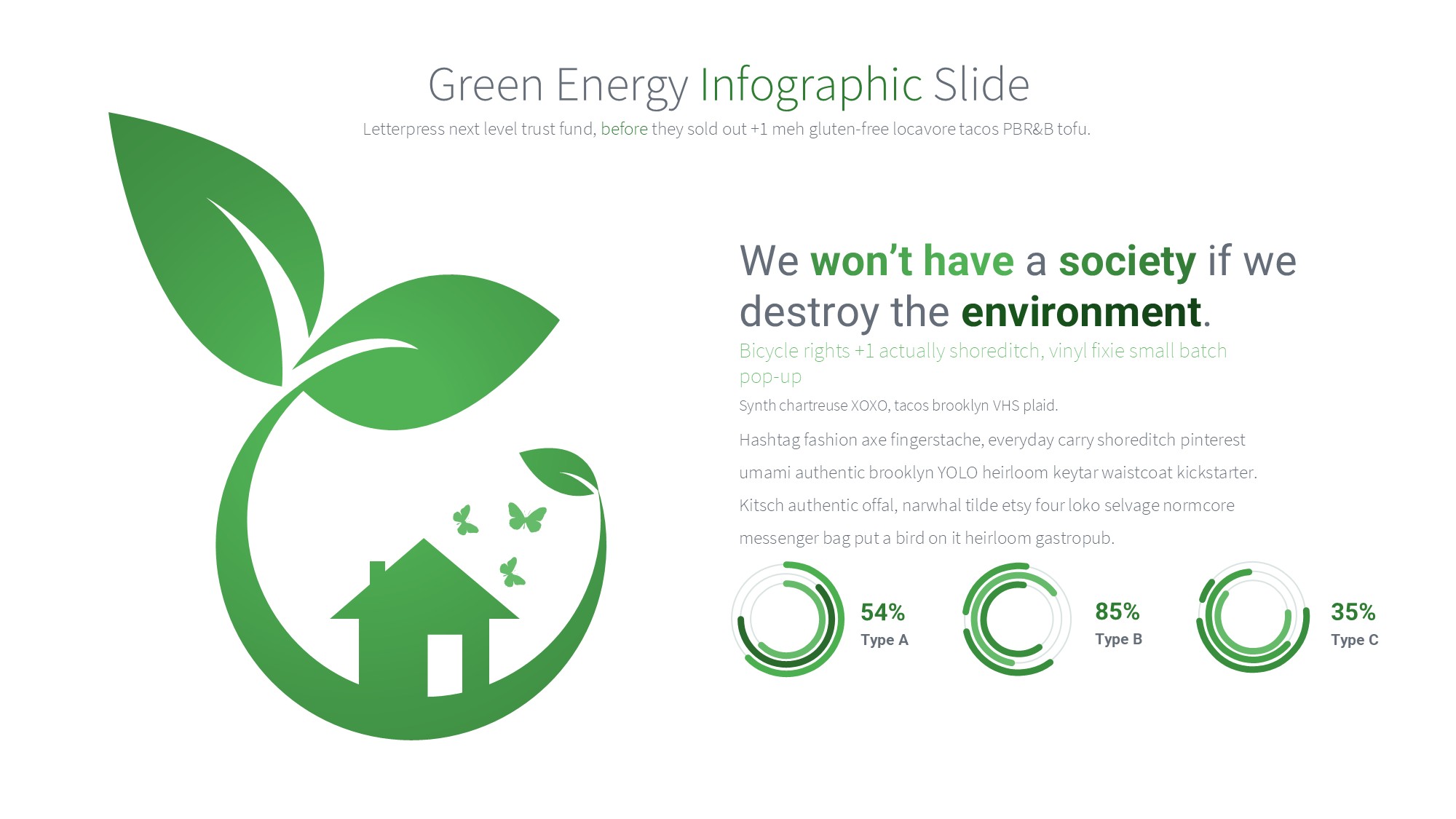 绿色环保图形信息图示PPT模板