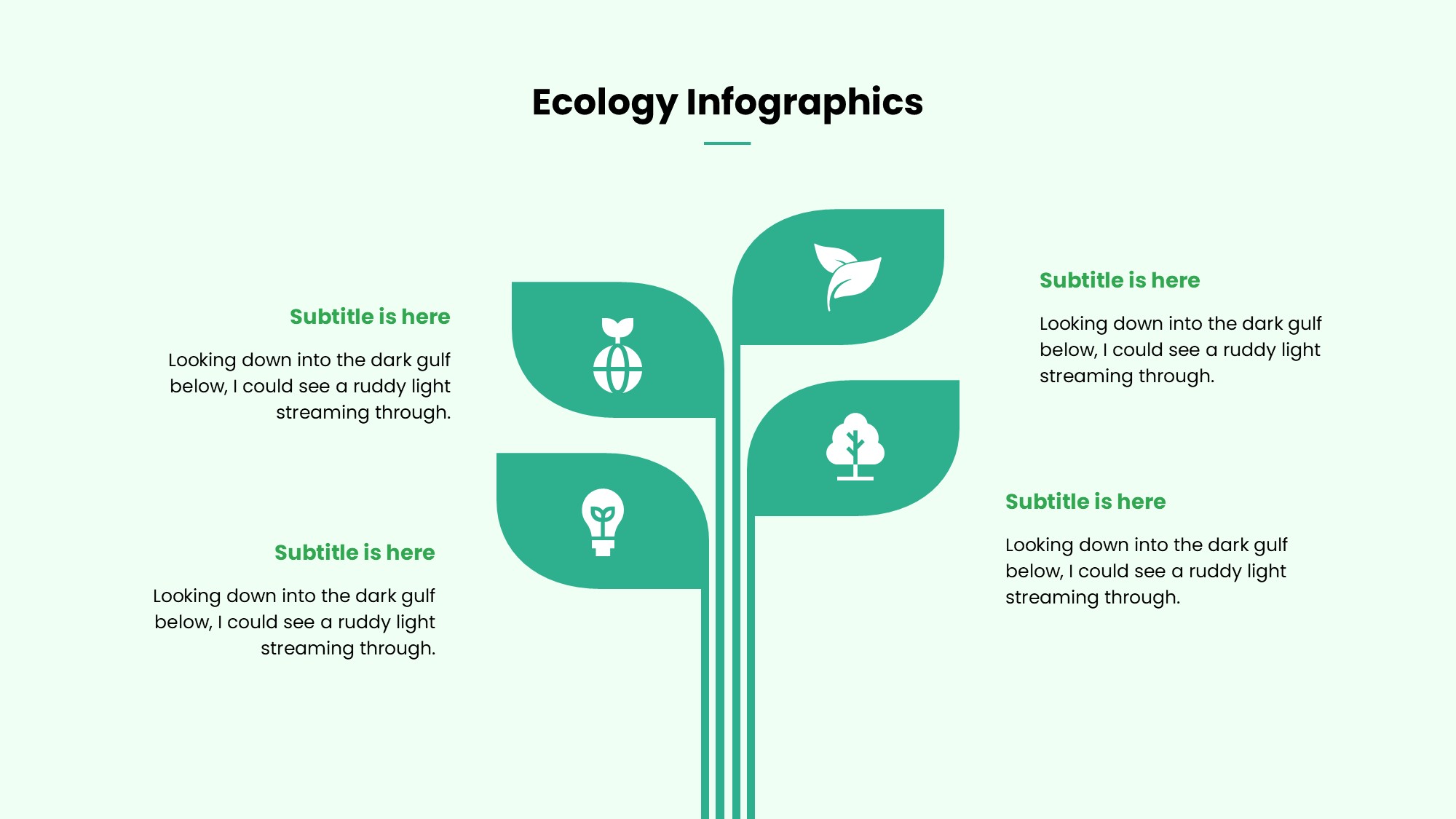 绿色环保图形信息图示PPT模板