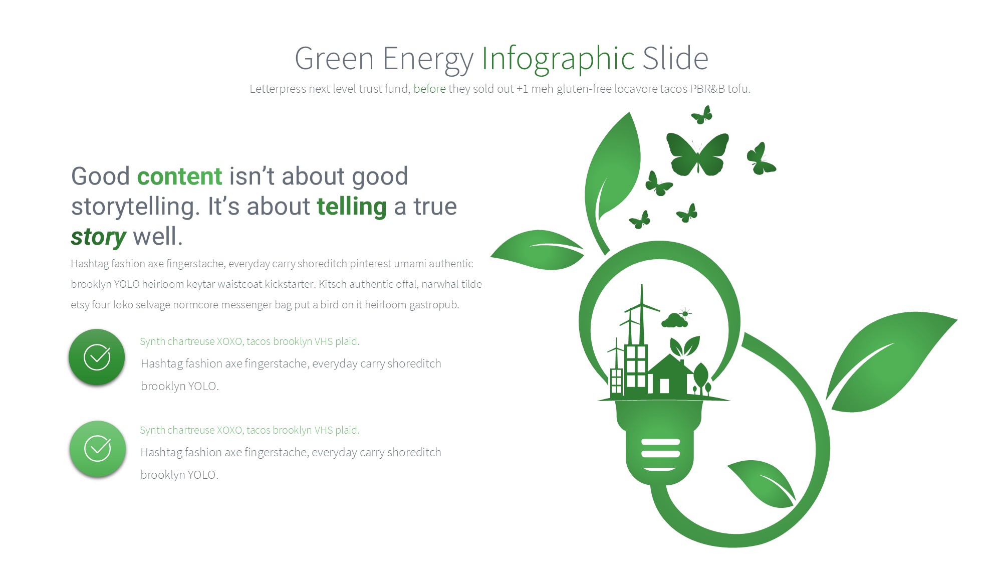 绿色环保图形信息图示PPT模板