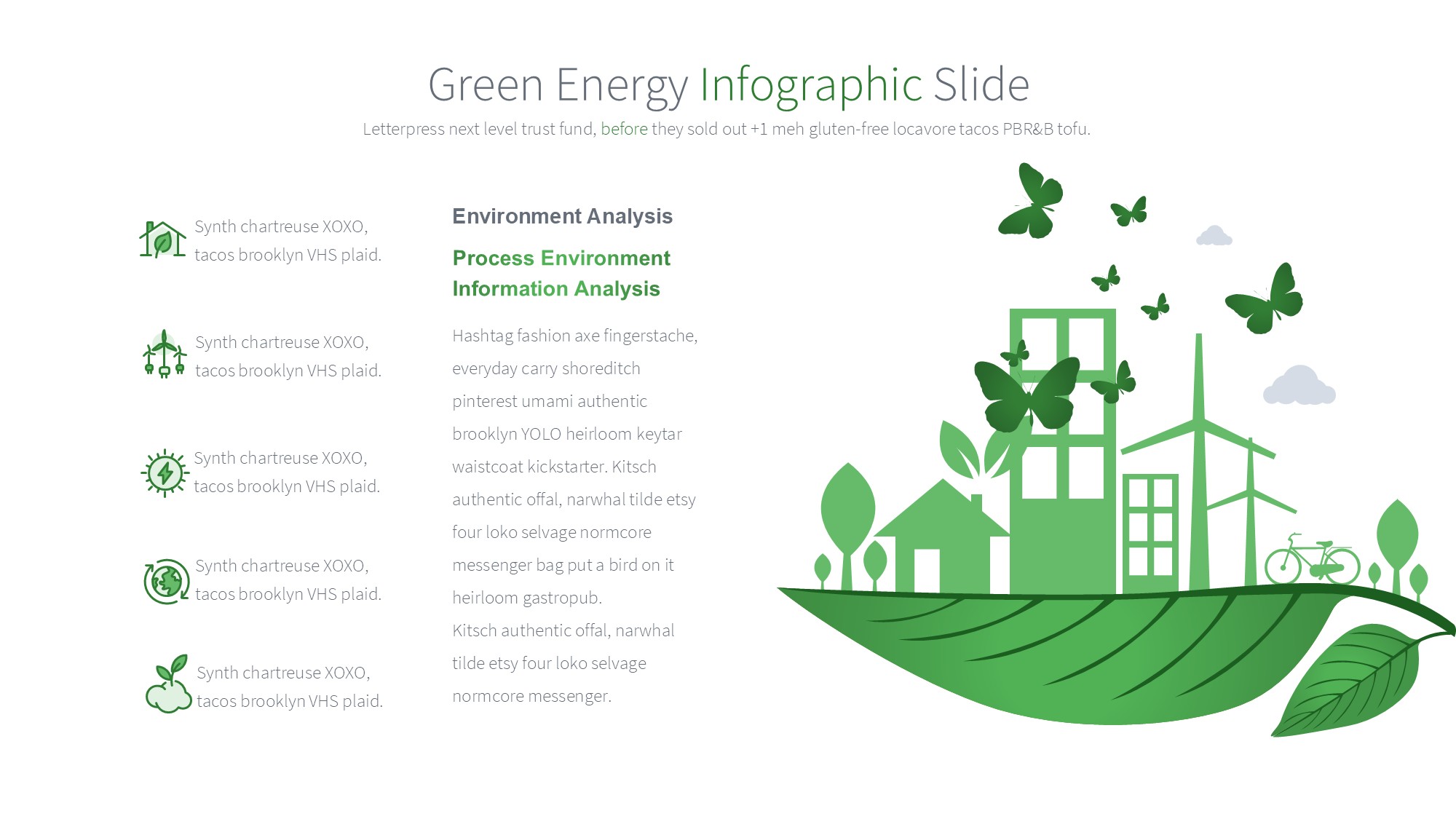 绿色环保图形信息图示PPT模板